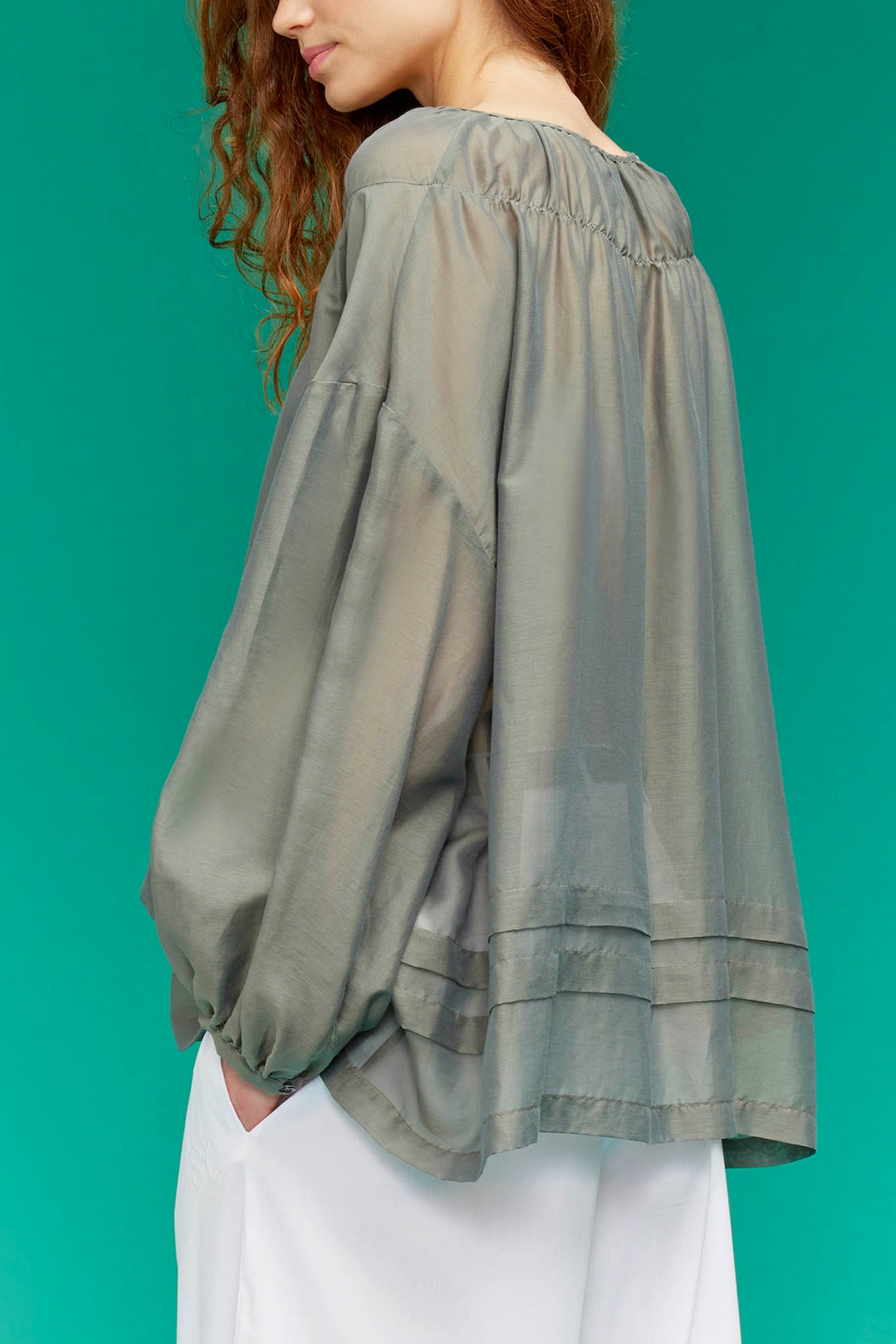 muslin shirt with flounces