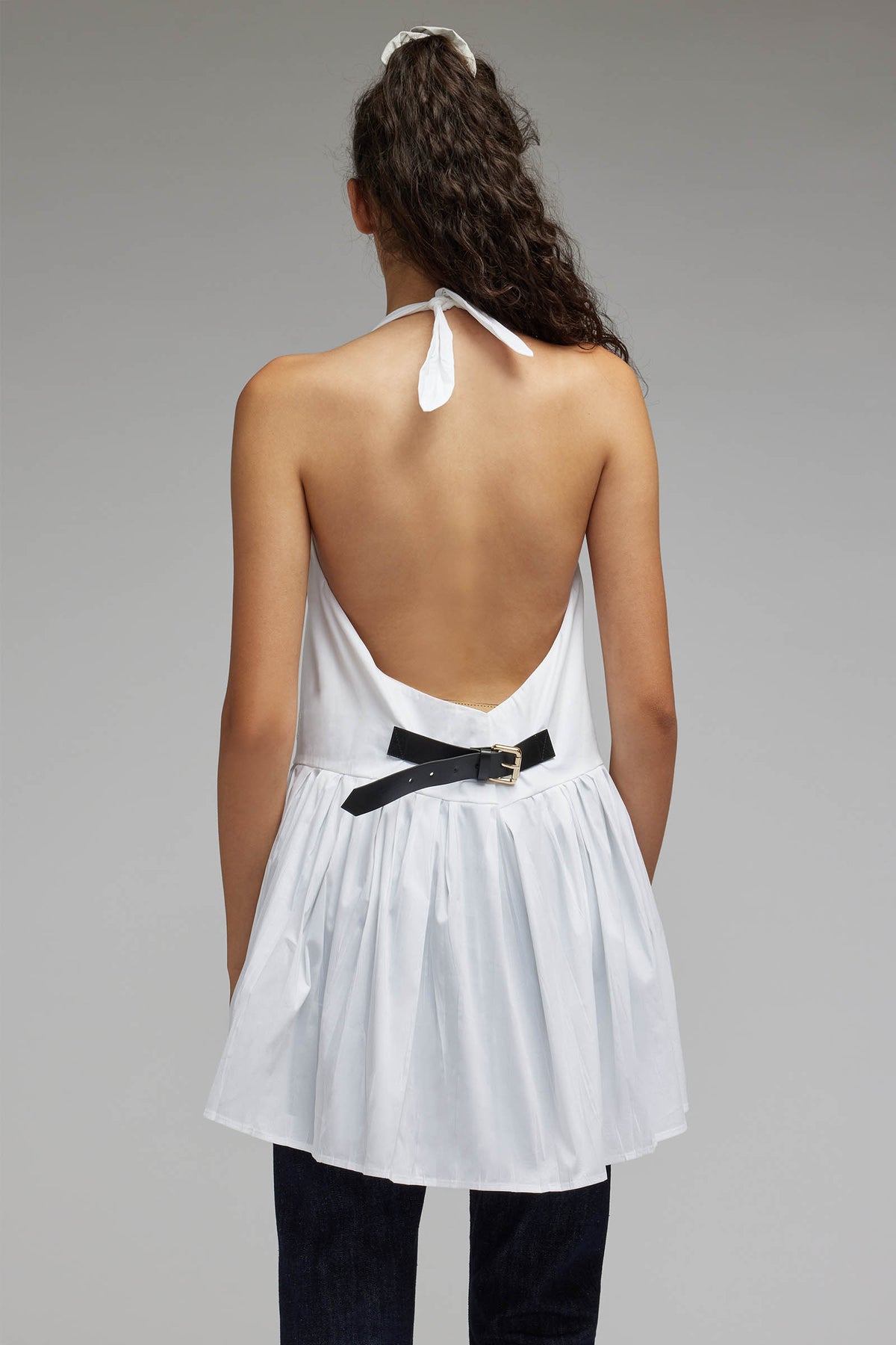 TOP IN POPELINE CON CINTURA