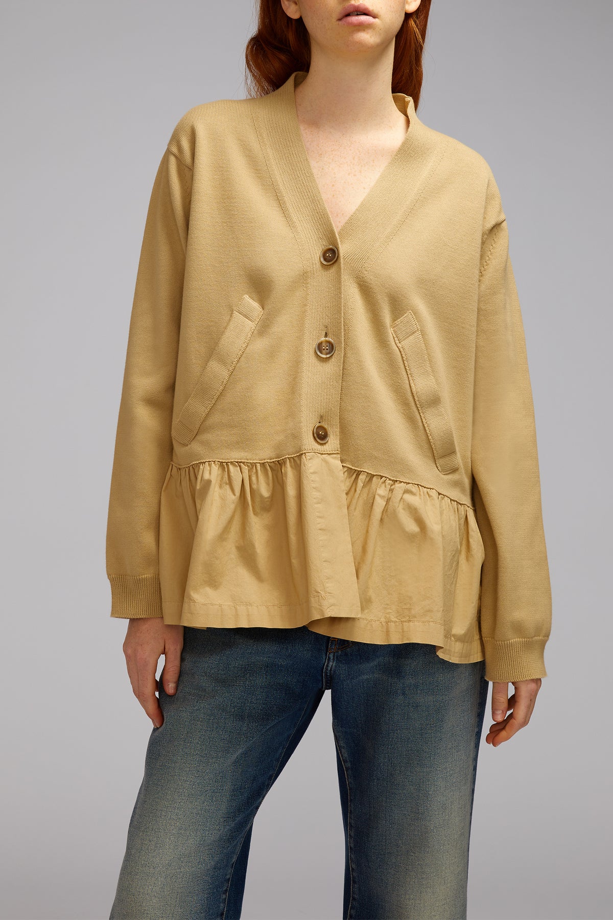 cardigan cotone+popeline