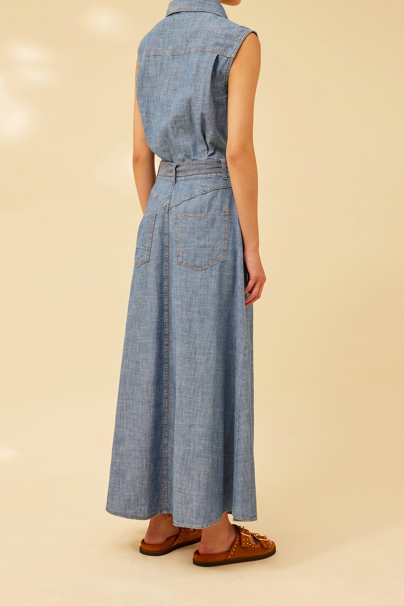 ABITO CON CINTURA IN CHAMBRAY