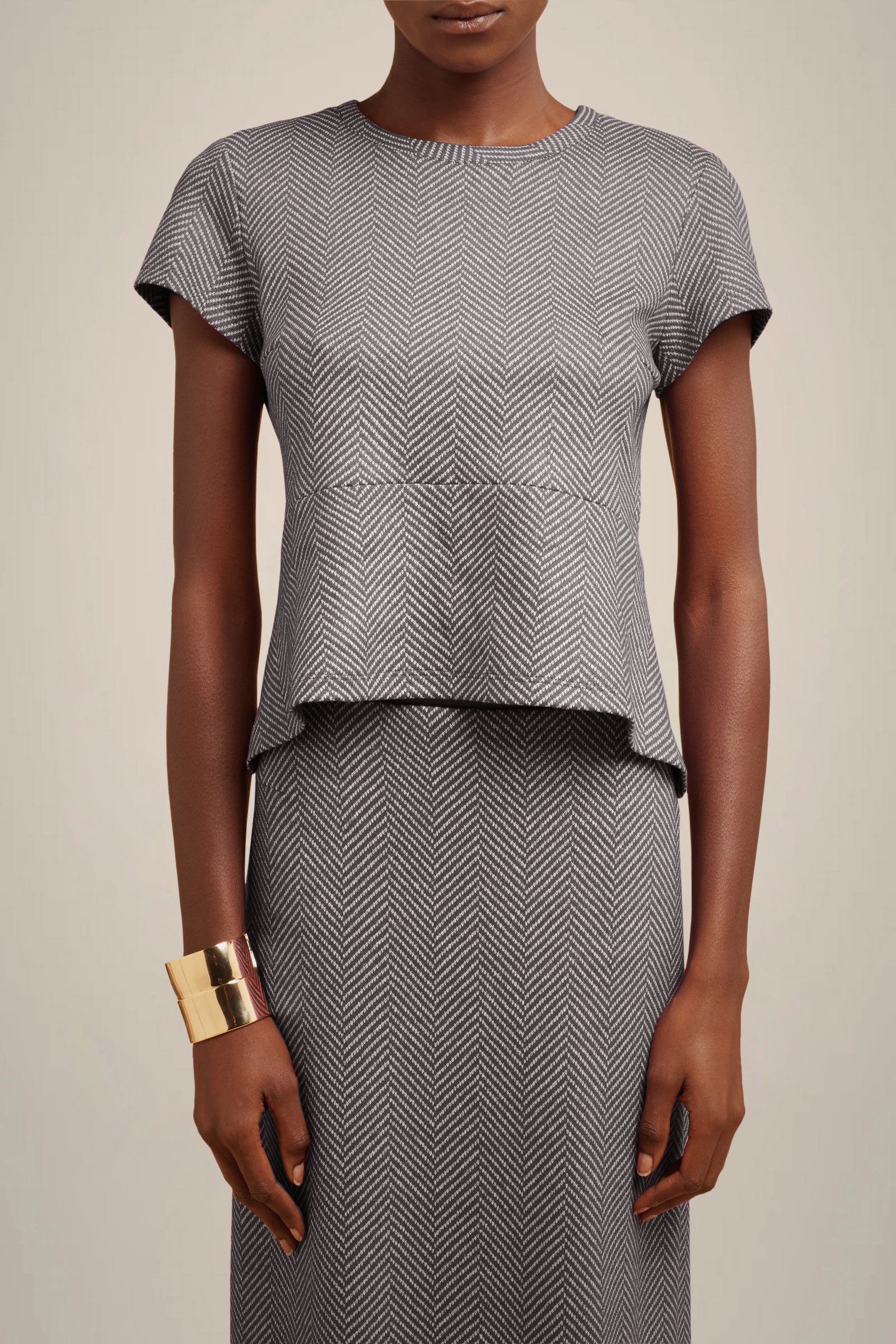 BLUSA GODET IN PANNO CASHMERE