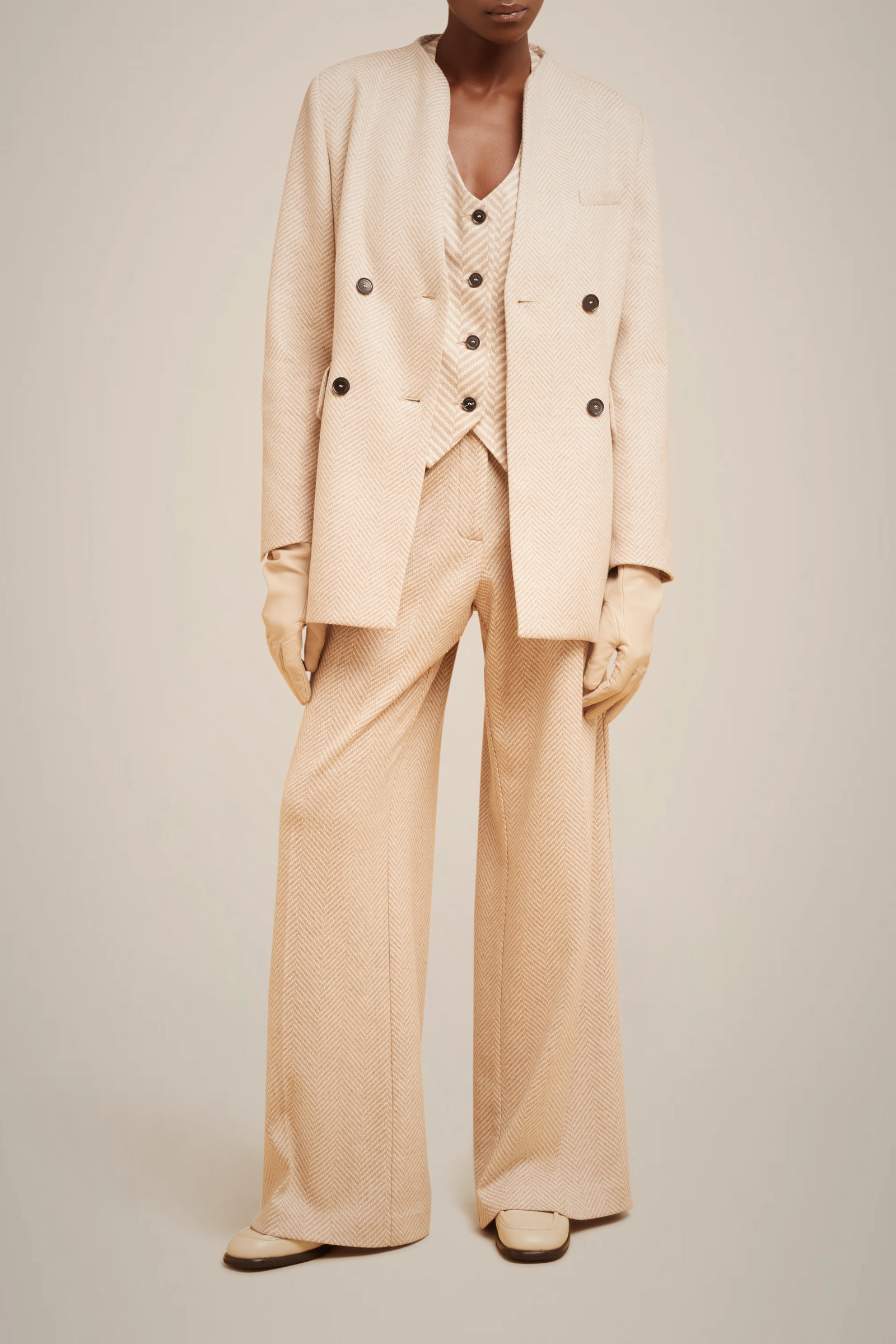 CASHMERE CLOTH HALTER WAISTCOAT