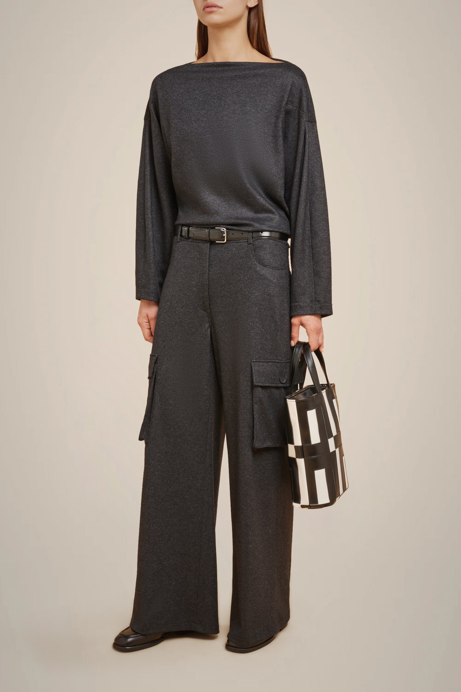 PANTALONE CARGO IN PANNO CASHMERE