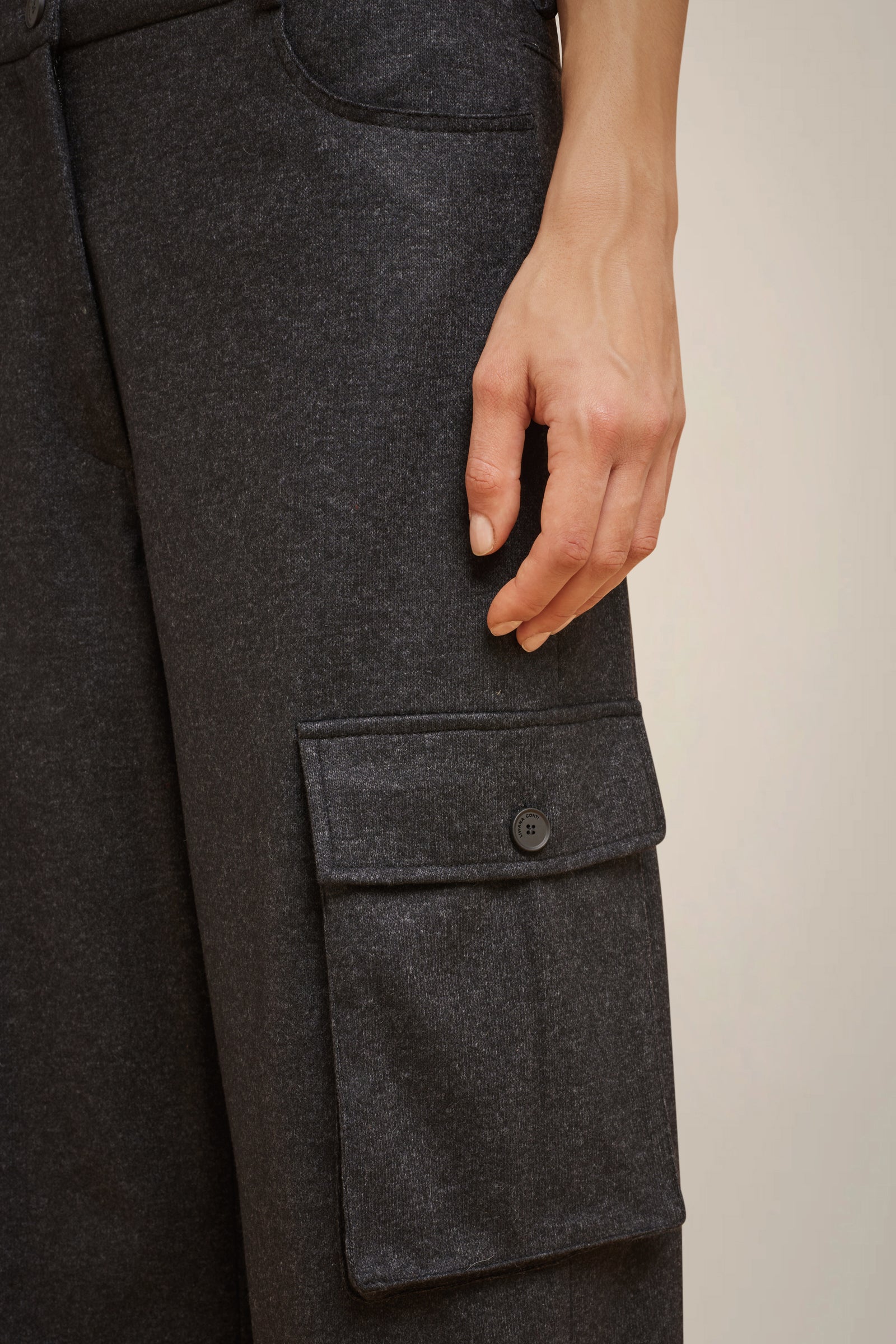PANTALONE CARGO IN PANNO CASHMERE
