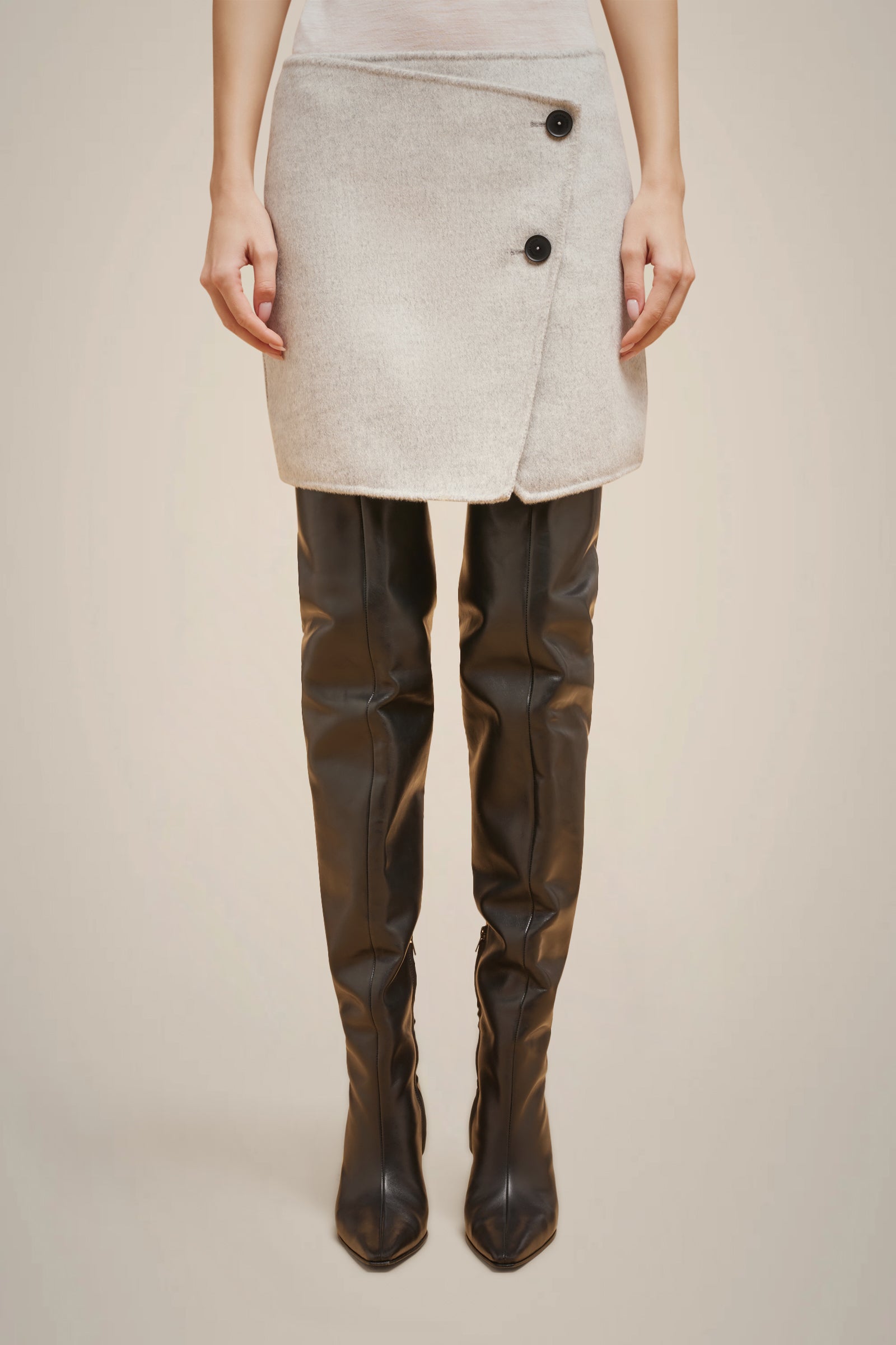 100% WOOL MINI SKIRT