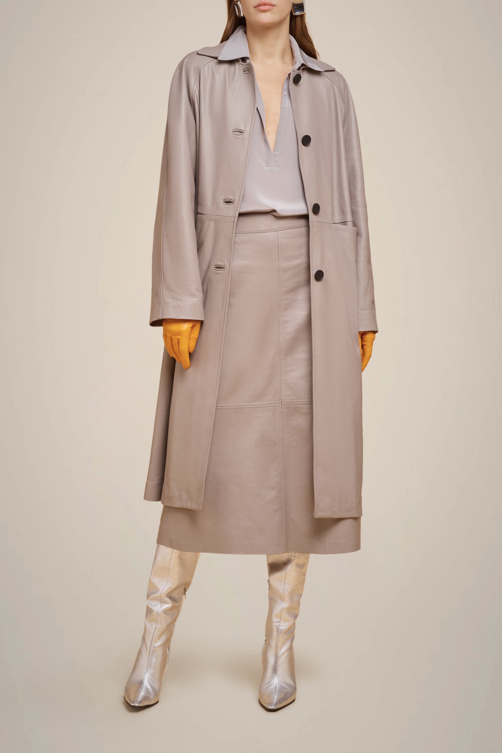 TRENCH IN VERA PELLE