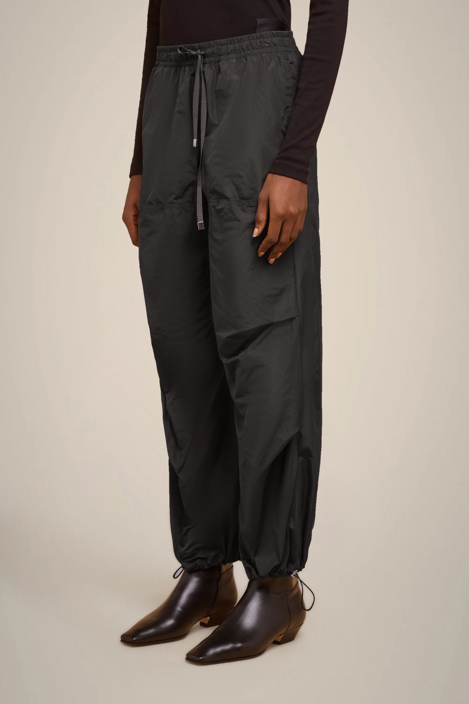 TAFFETA DRAWSTRING TROUSERS