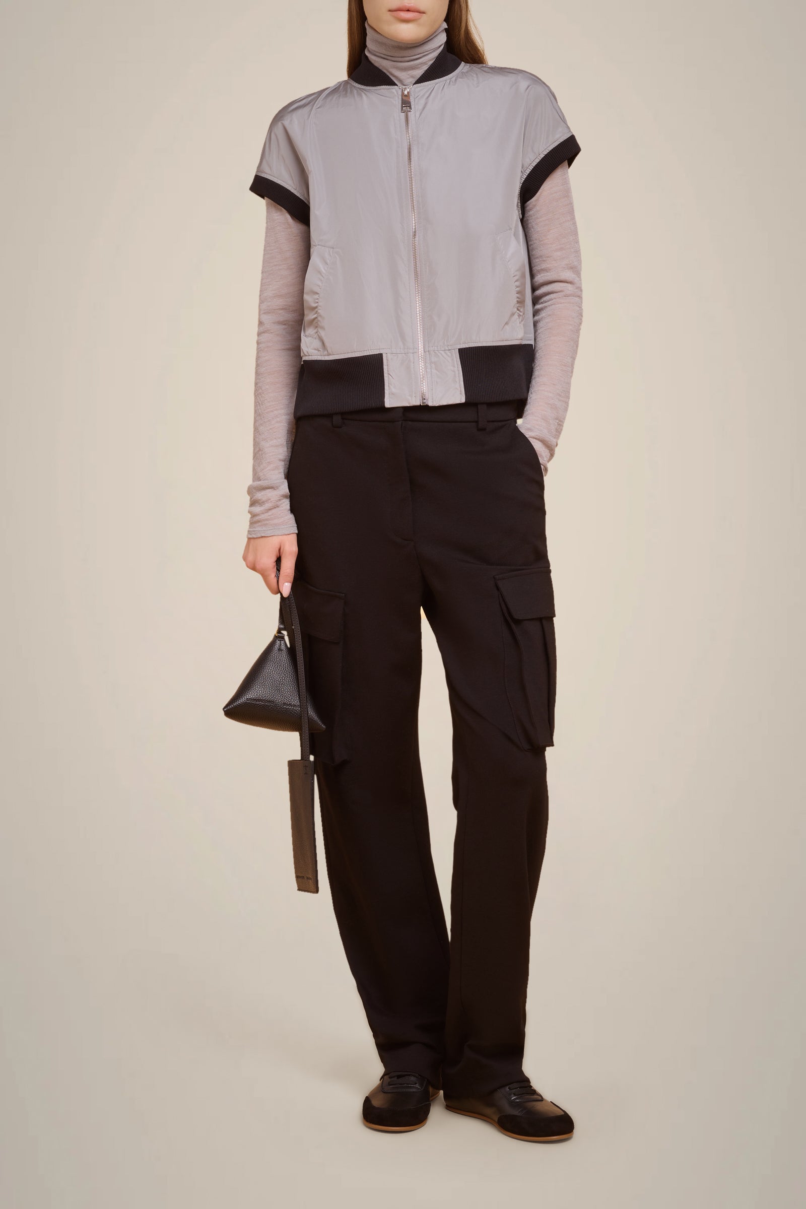 BOMBER SMANICATO IN TAFFETA'