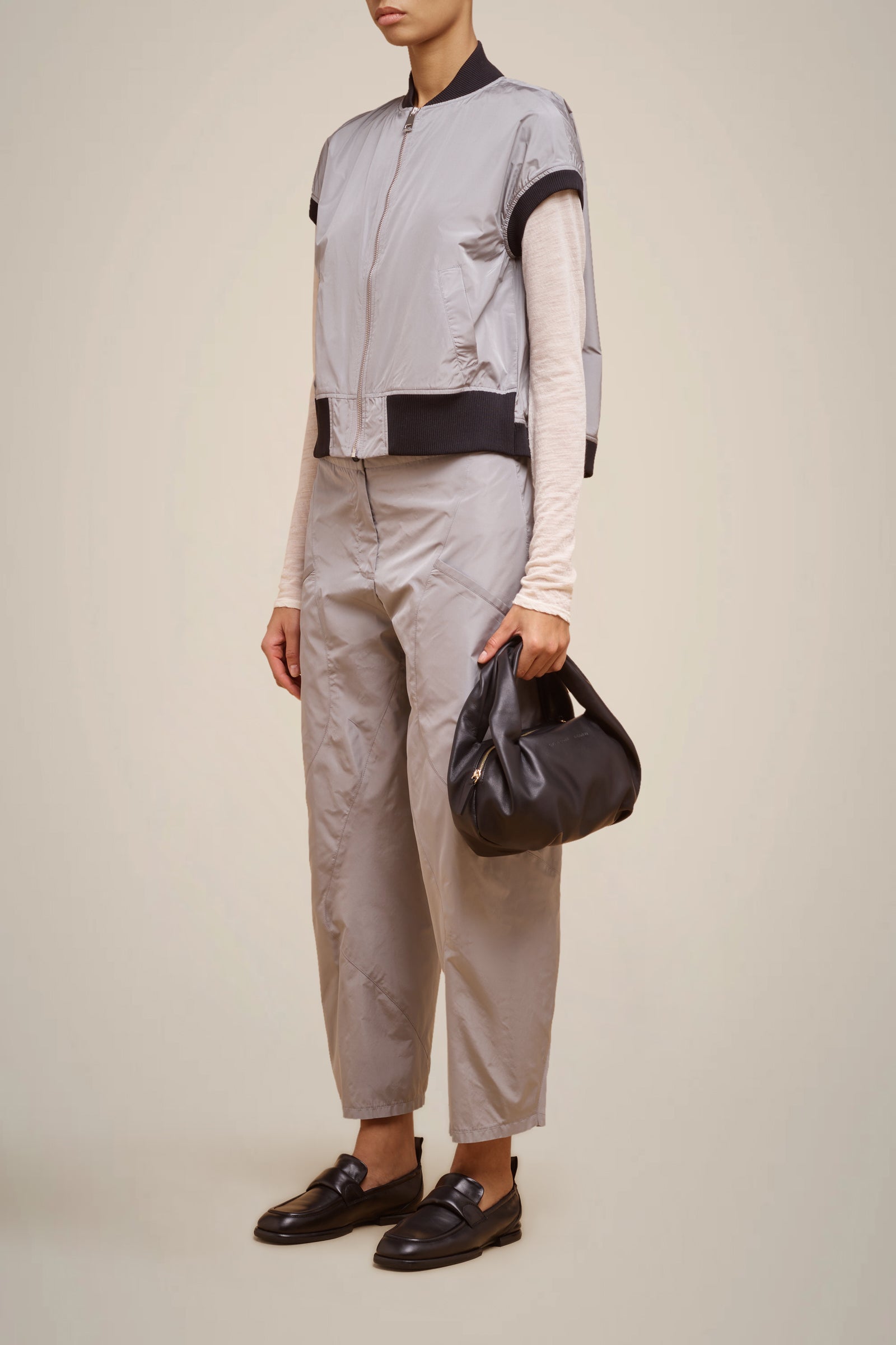 TAFFETA CUT-OUT TROUSERS