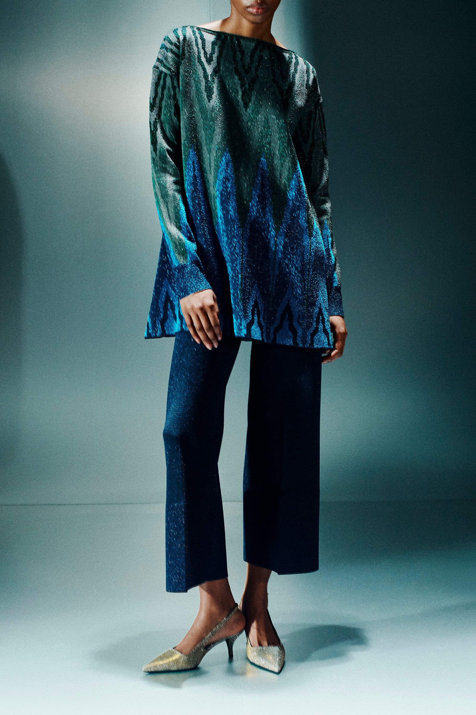 PANTALONE A TROMBETTA IN LUREX