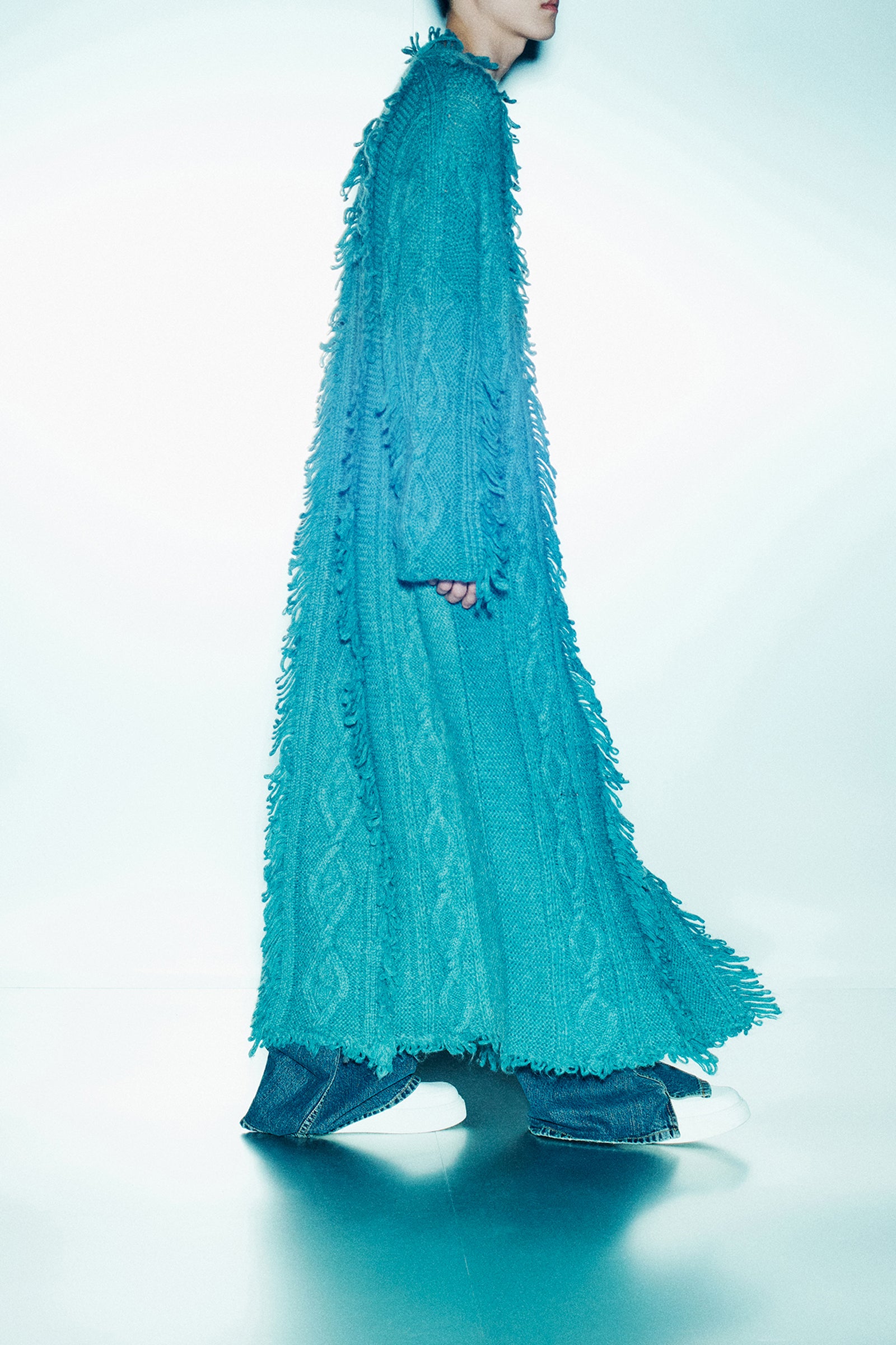 CARDIGAN LUNGO OVERSIZE A LOSANGHE