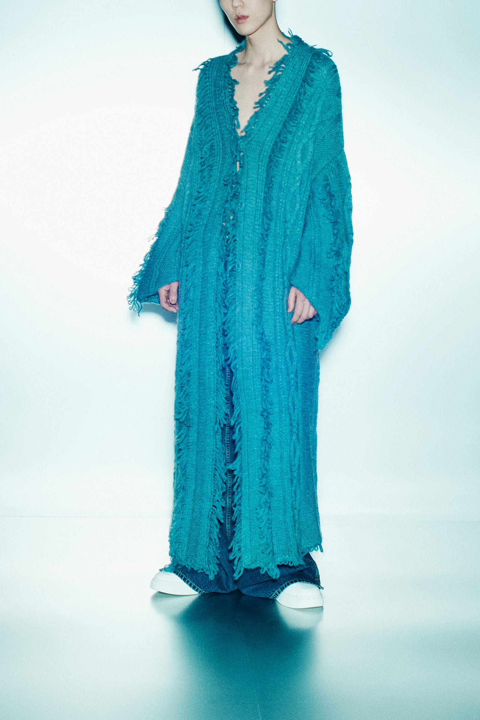 CARDIGAN LUNGO OVERSIZE A LOSANGHE