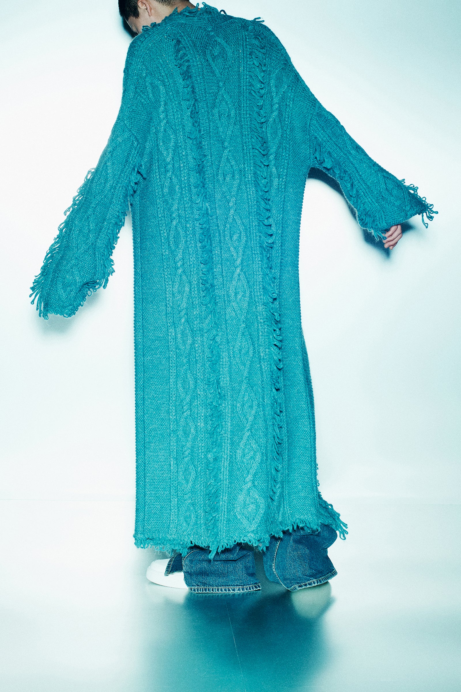 CARDIGAN LUNGO OVERSIZE A LOSANGHE