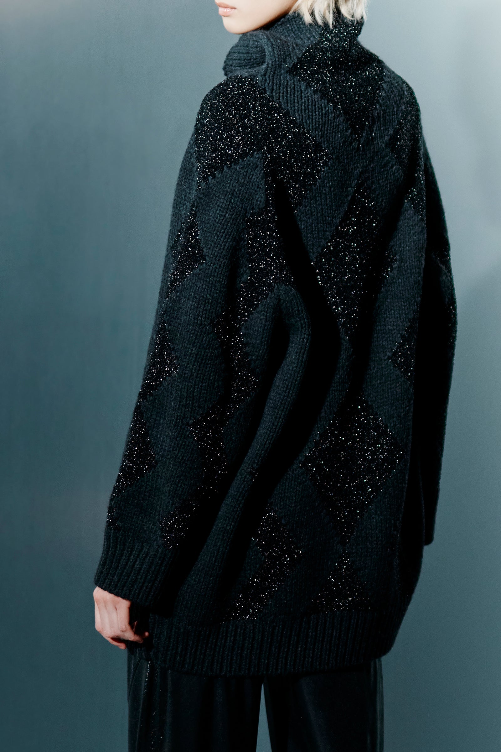 MAGLIONE DOLCEVITA OVERSIZE A FANTASIA GEOMETRICA