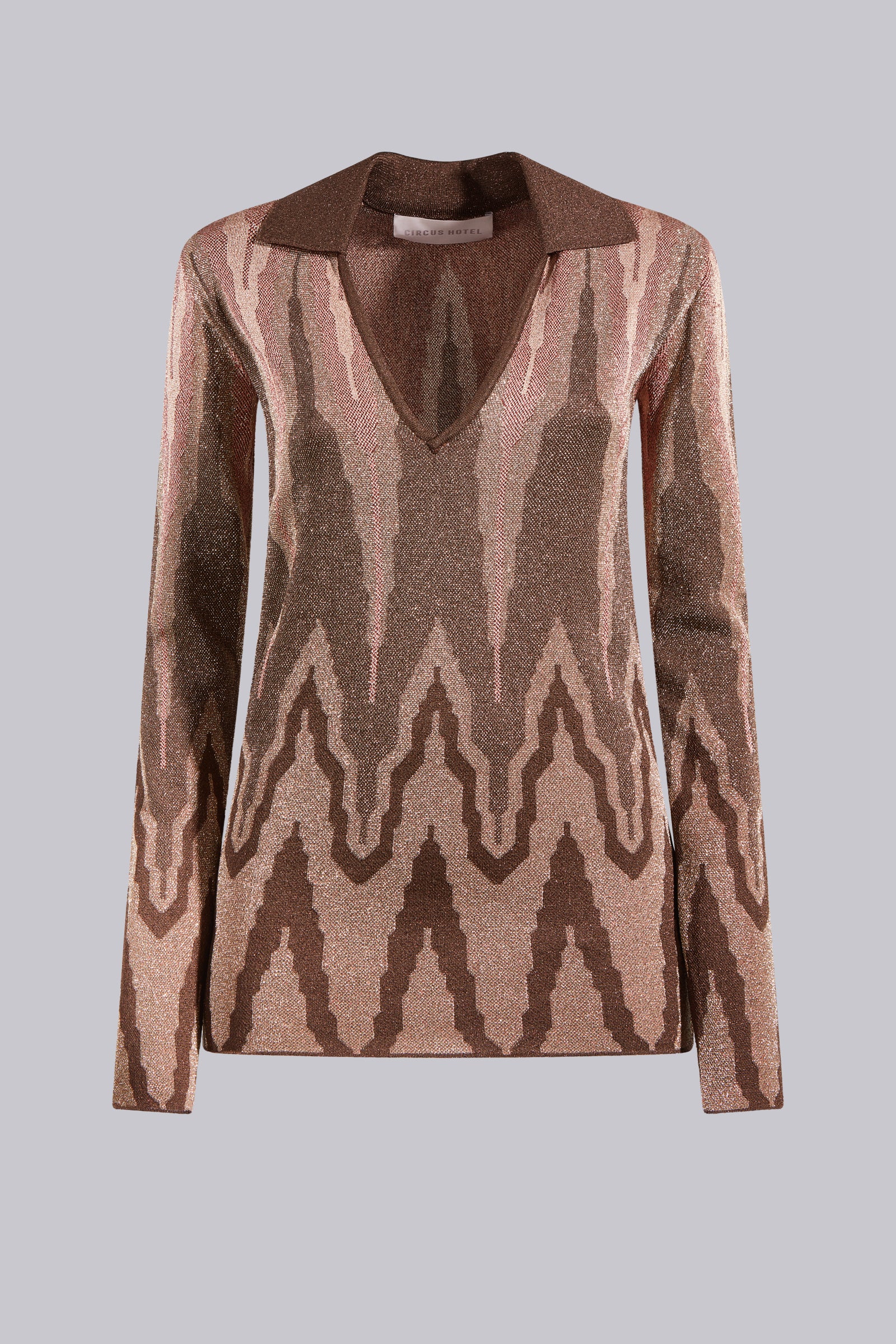 POLO MANICA LUNGA JACQUARD