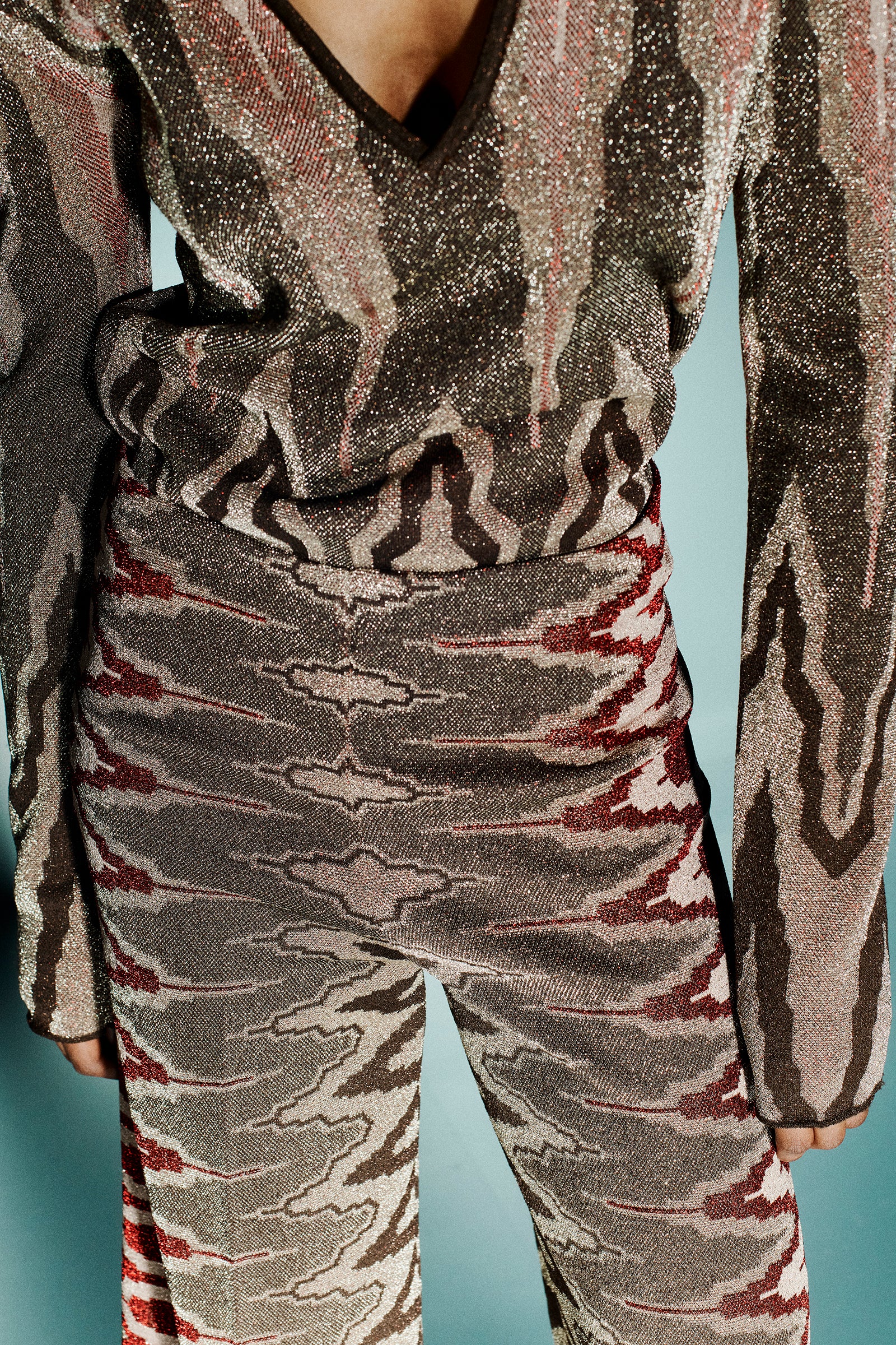 PANTALONE CROPPED JACQUARD