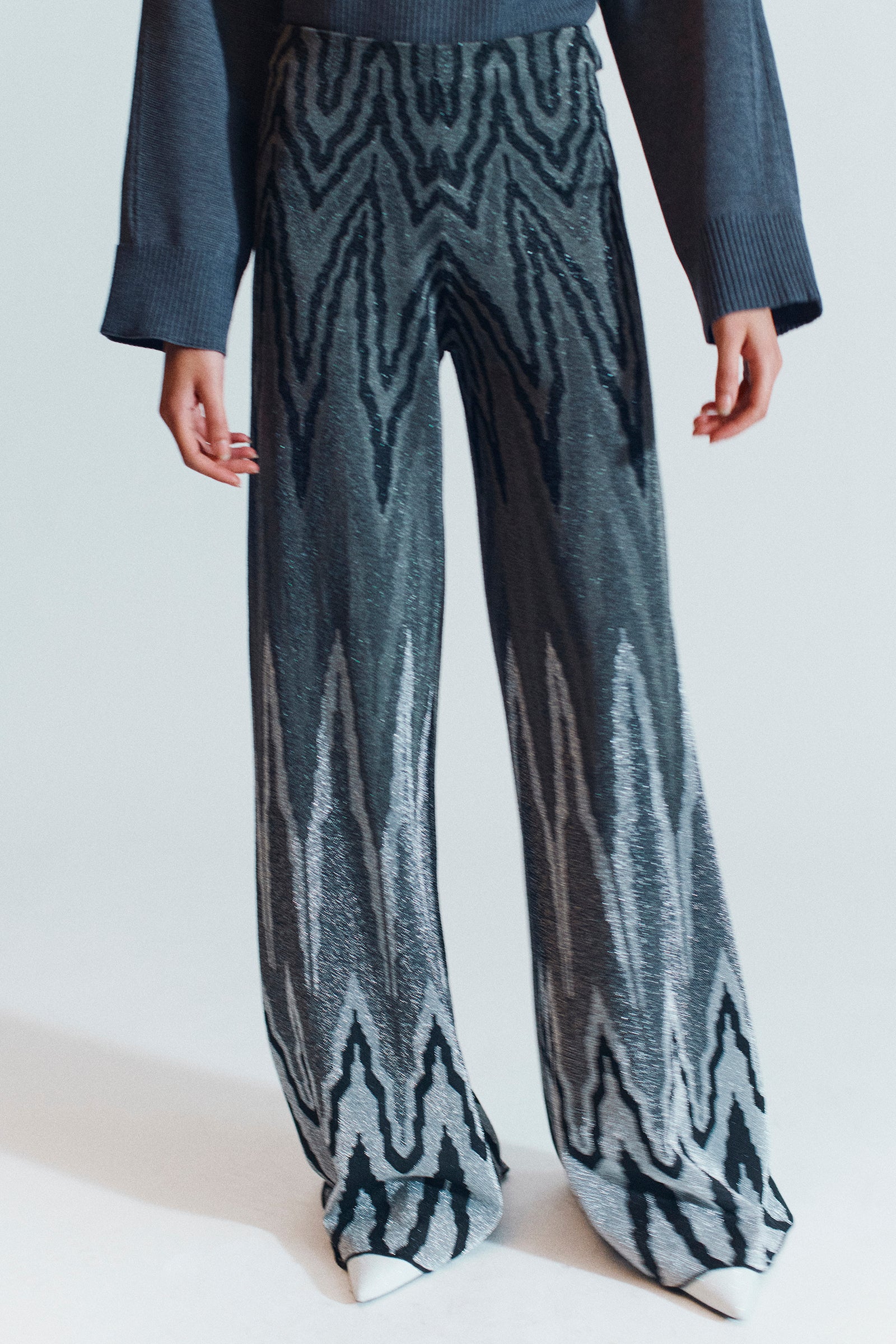 PANTALONE WIDE LEG JACQUARD