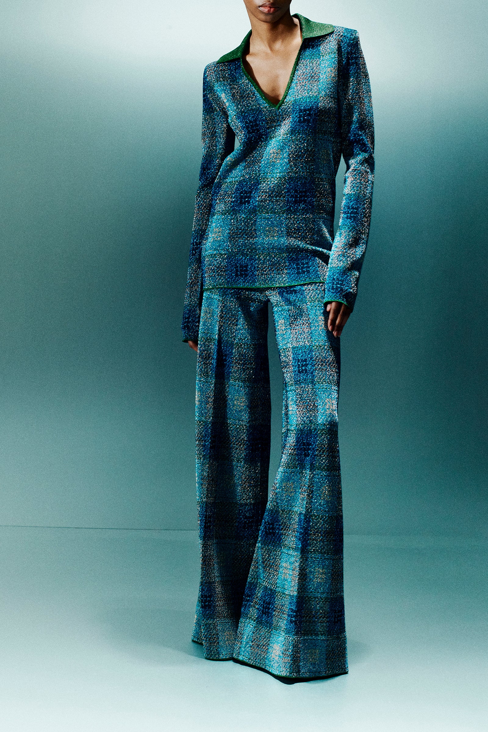 POLO MANICA LUNGA JACQUARD LAMÉ
