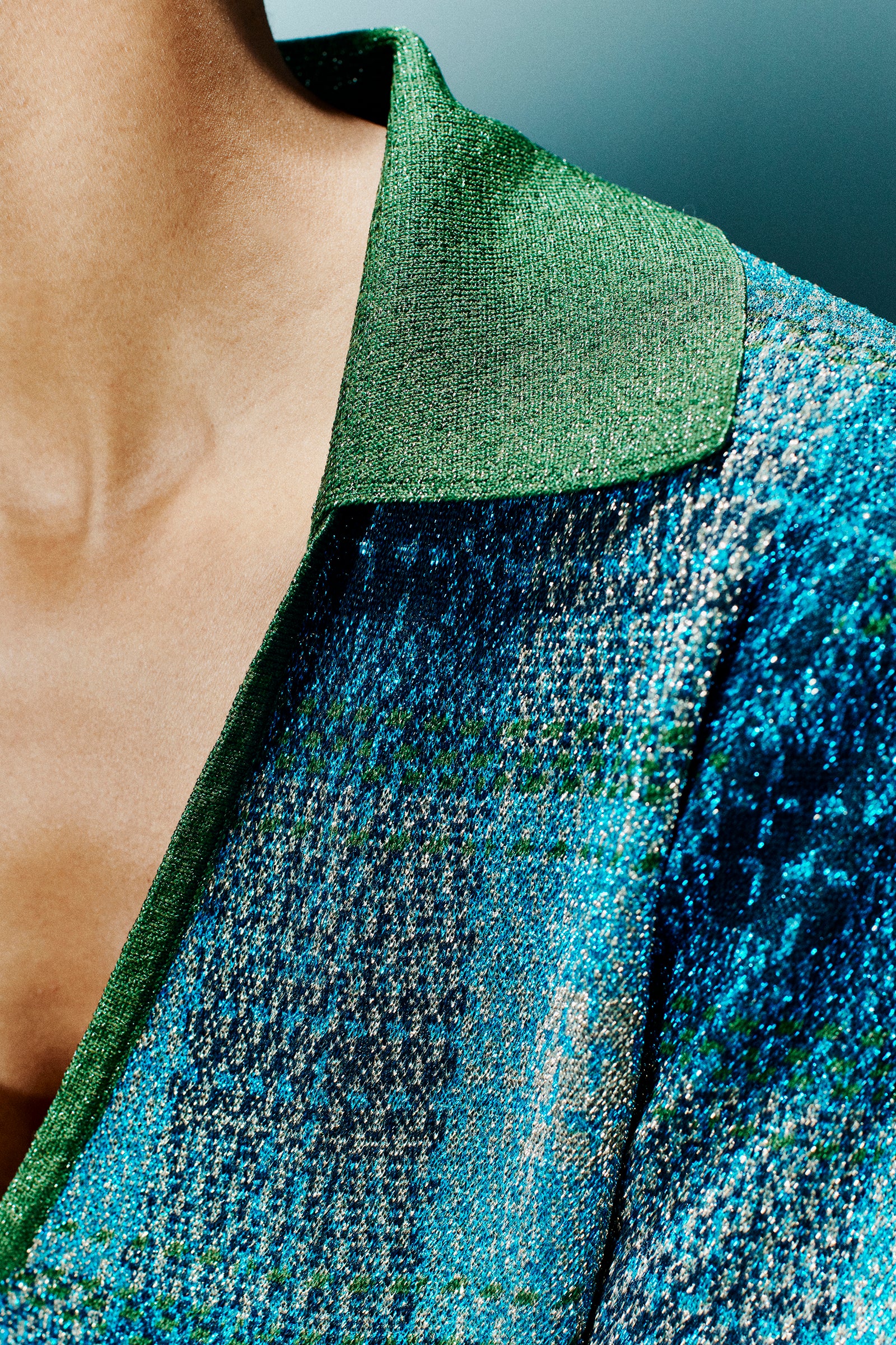 POLO MANICA LUNGA JACQUARD LAMÉ