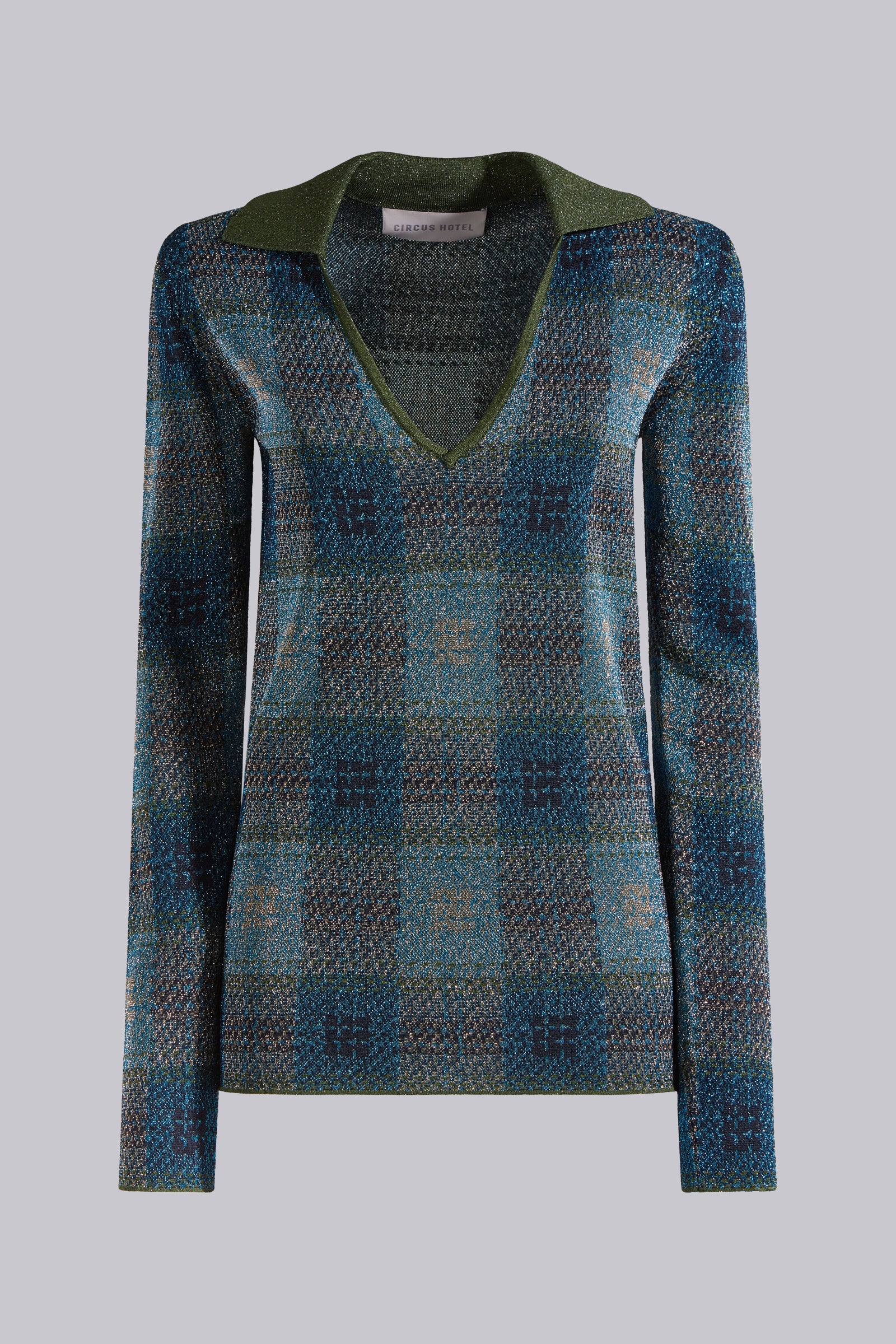 POLO MANICA LUNGA JACQUARD LAMÉ
