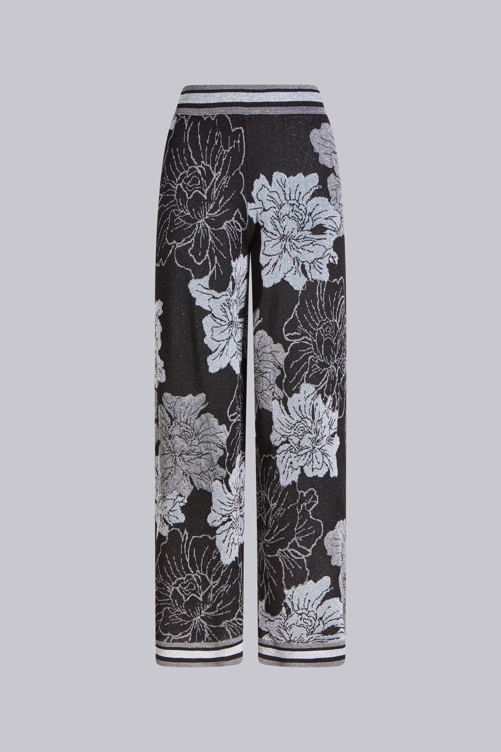 PANTALONE CROPPED CON DISEGNO FLOREALE
