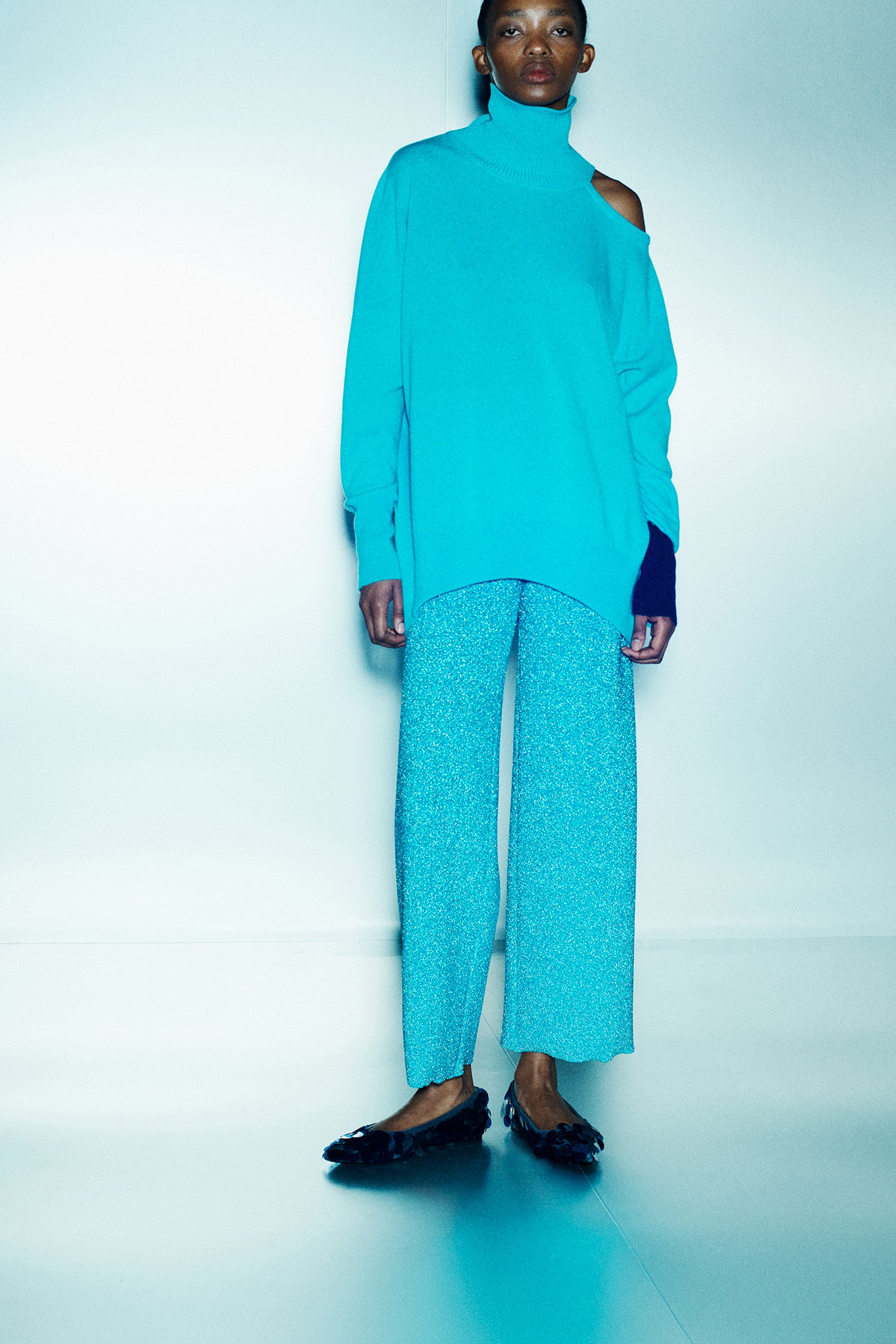 PANTALONE CROPPED IN LUREX