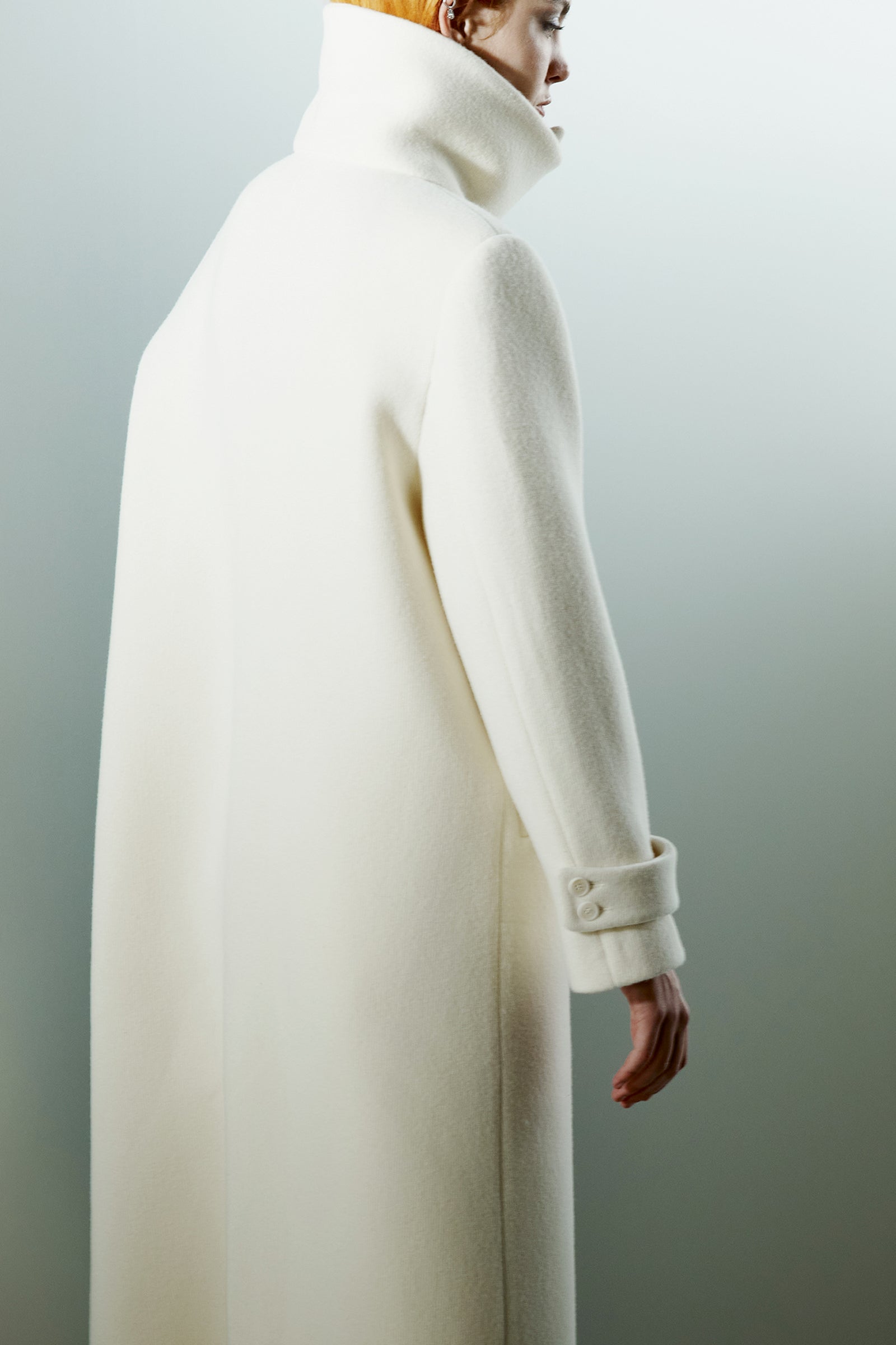 CAPPOTTO LUNGO COLLO ALTO IN PANNO
