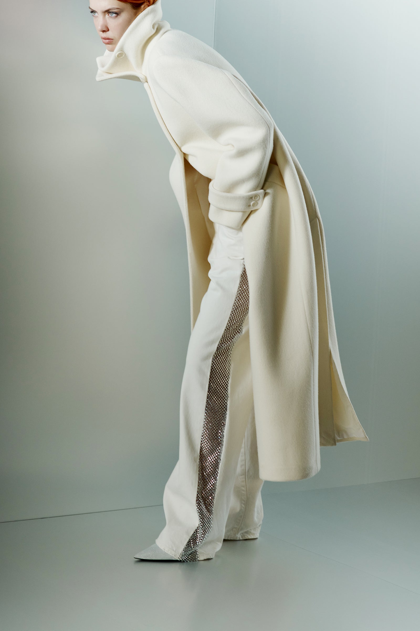 CAPPOTTO LUNGO COLLO ALTO IN PANNO