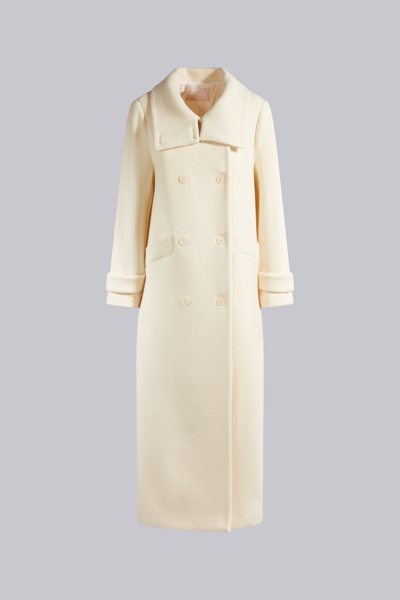 CAPPOTTO LUNGO COLLO ALTO IN PANNO