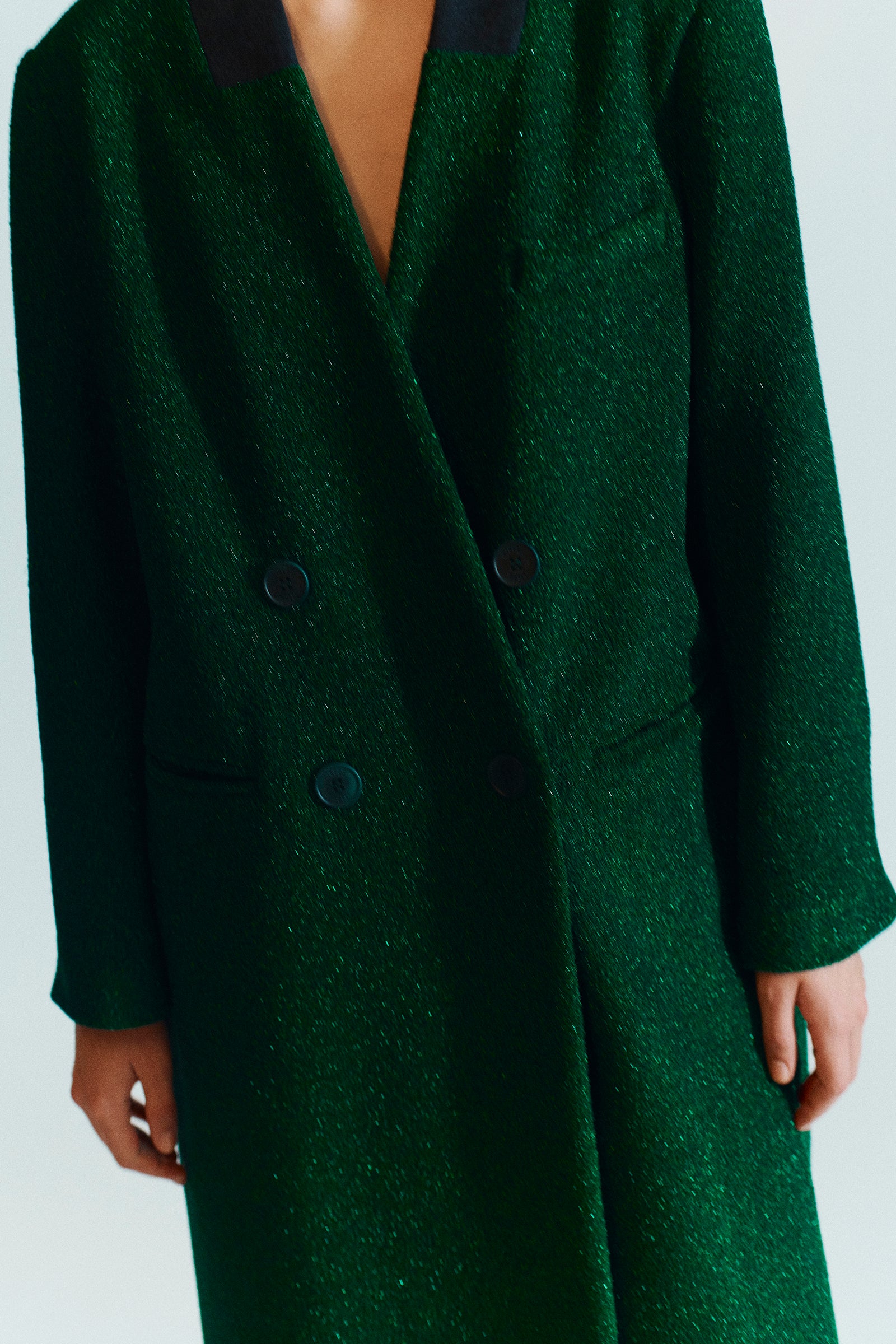 CAPPOTTO LUNGO DOPPIOPETTO IN LUREX