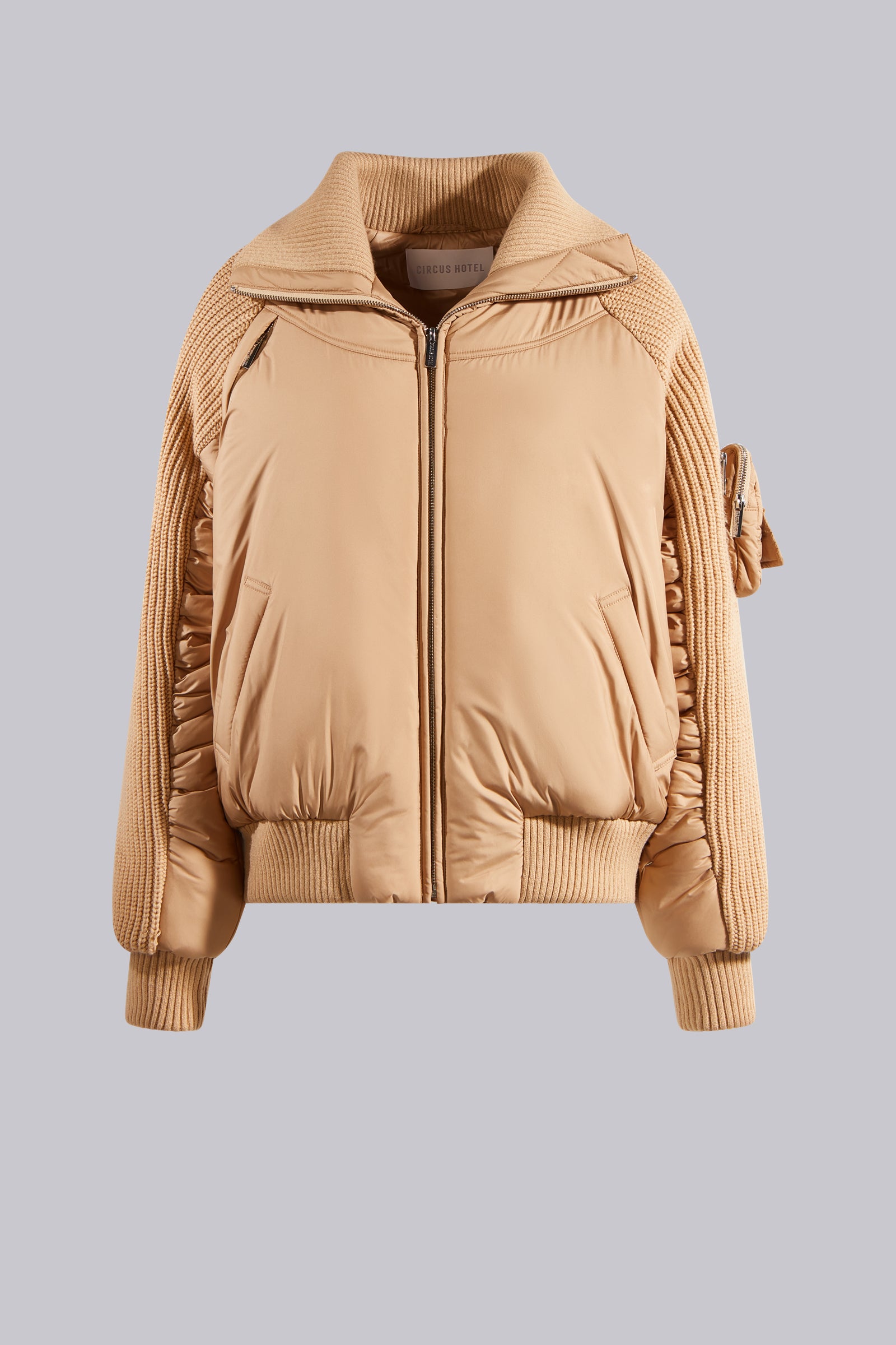 BOMBER CORTO IN NYLON E MAGLIA