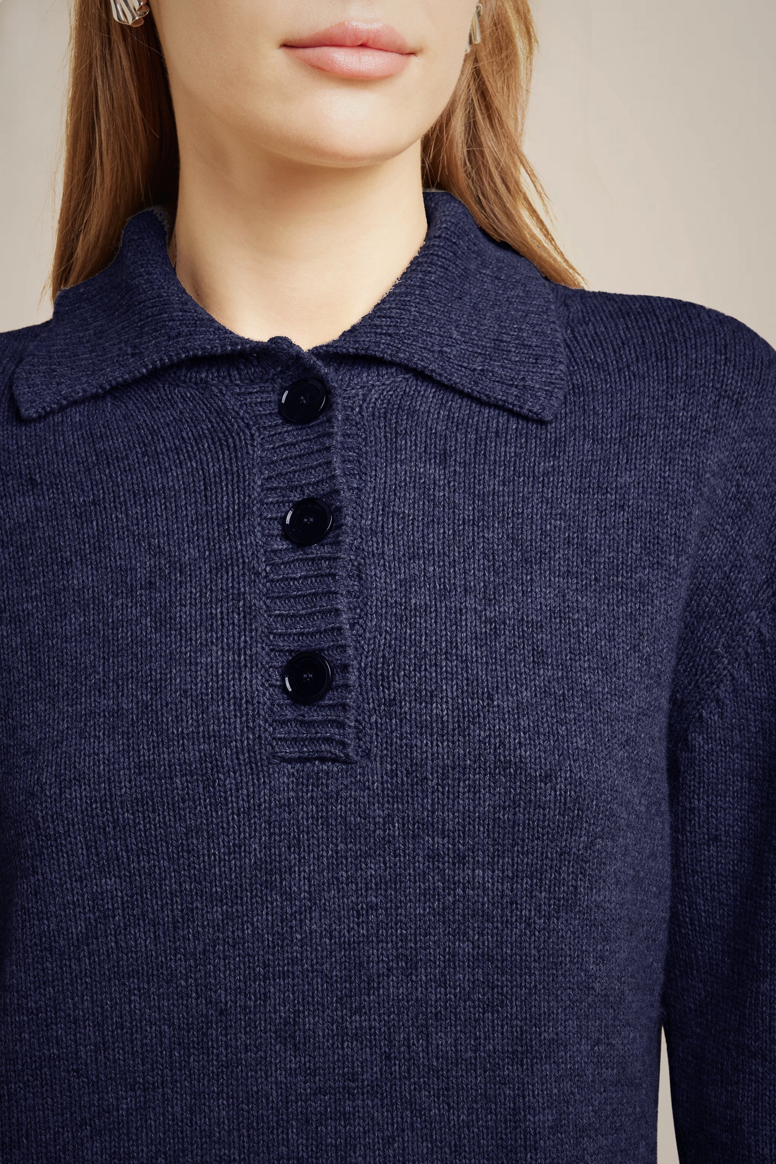 MAGLIA A POLO IN CASHMERE RICICLATO