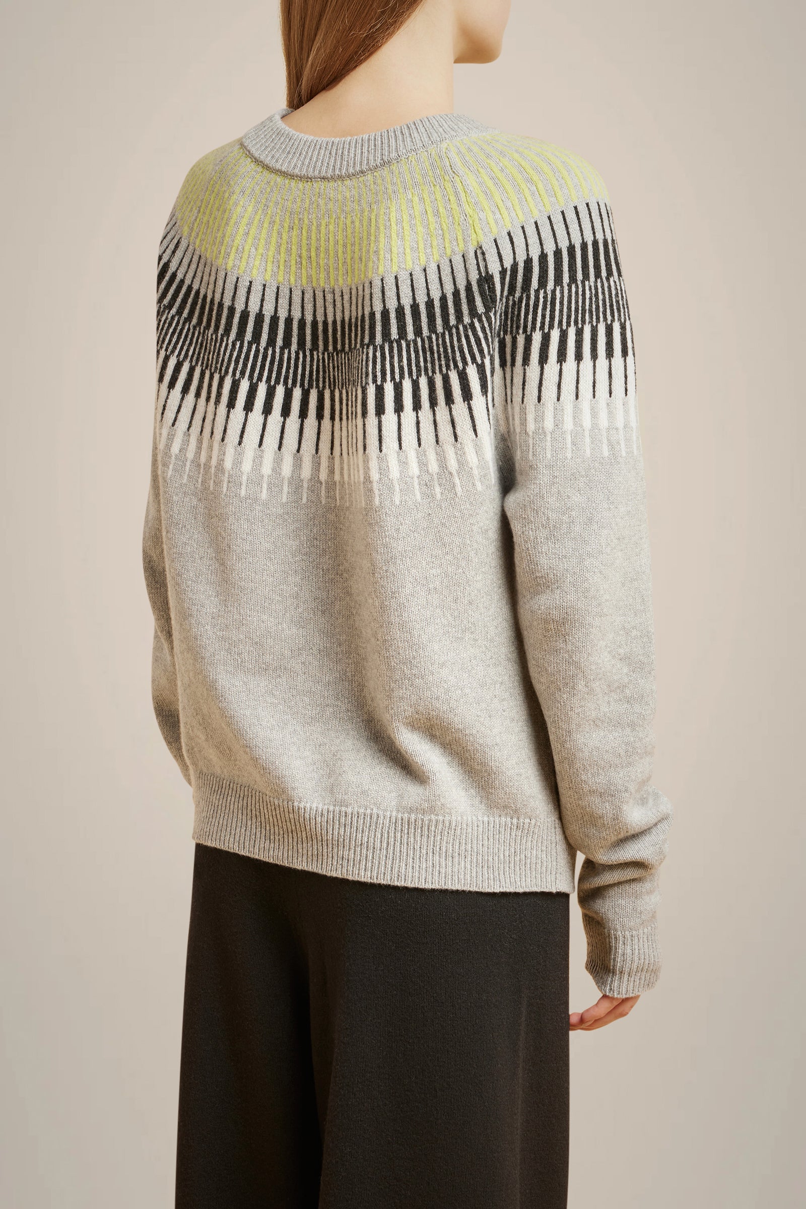 CARDIGAN JACQUARD IN CASHMERE RICICLATO