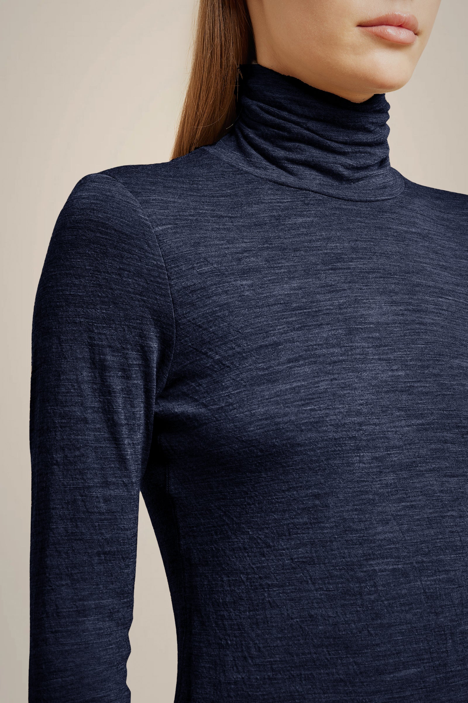 T-SHIRT COLLO ALTO MISTO LANA