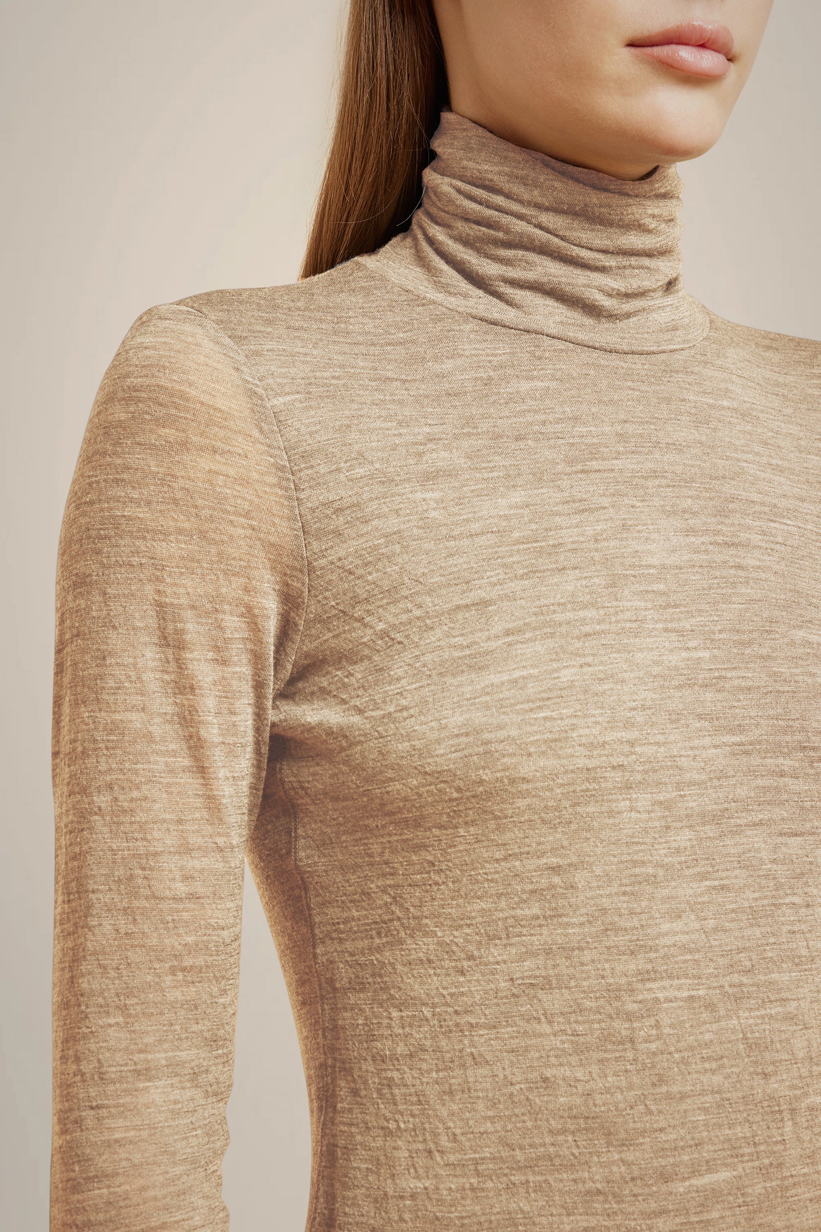 T-SHIRT COLLO ALTO MISTO LANA