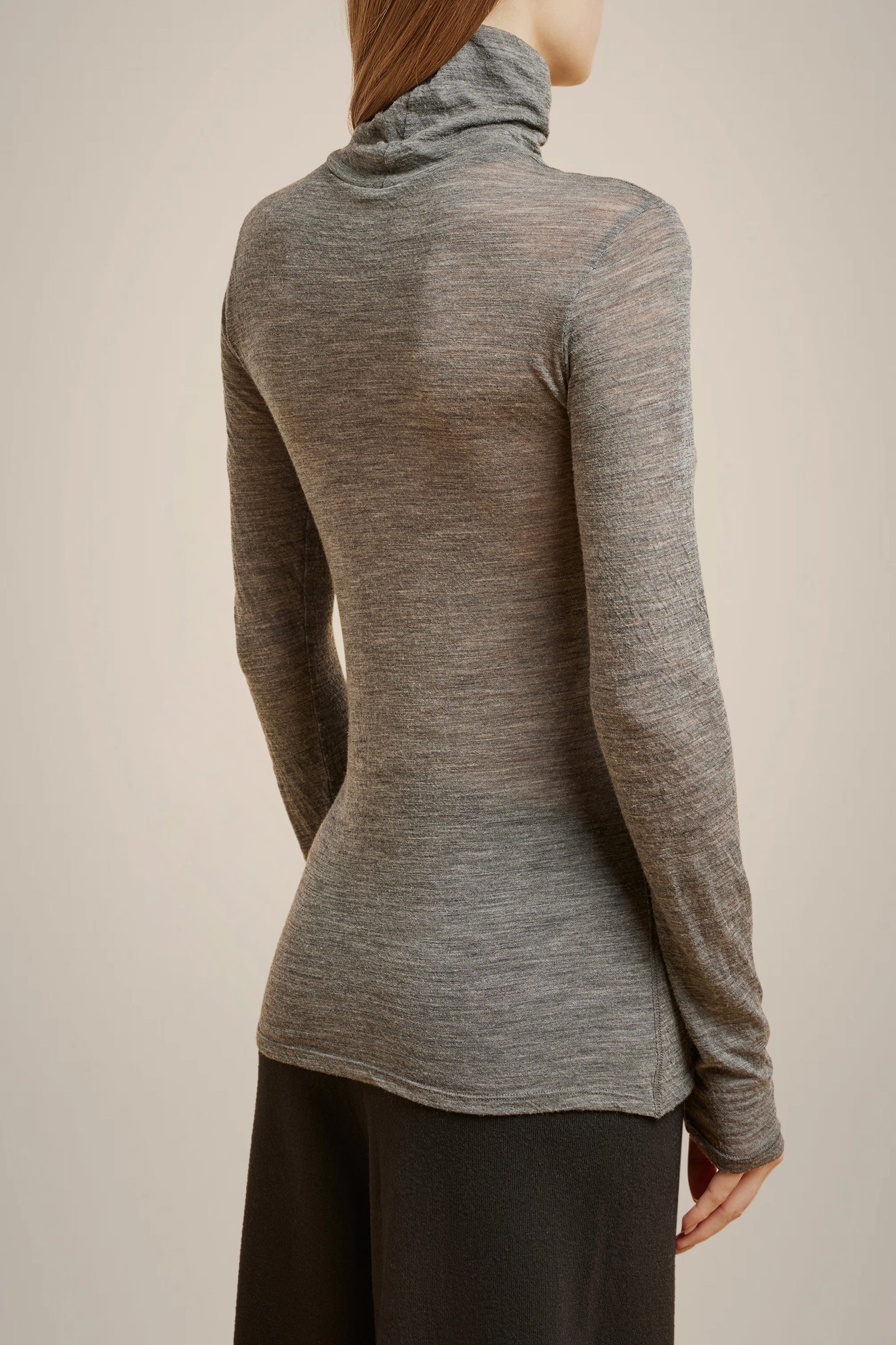 T-SHIRT COLLO ALTO MISTO LANA