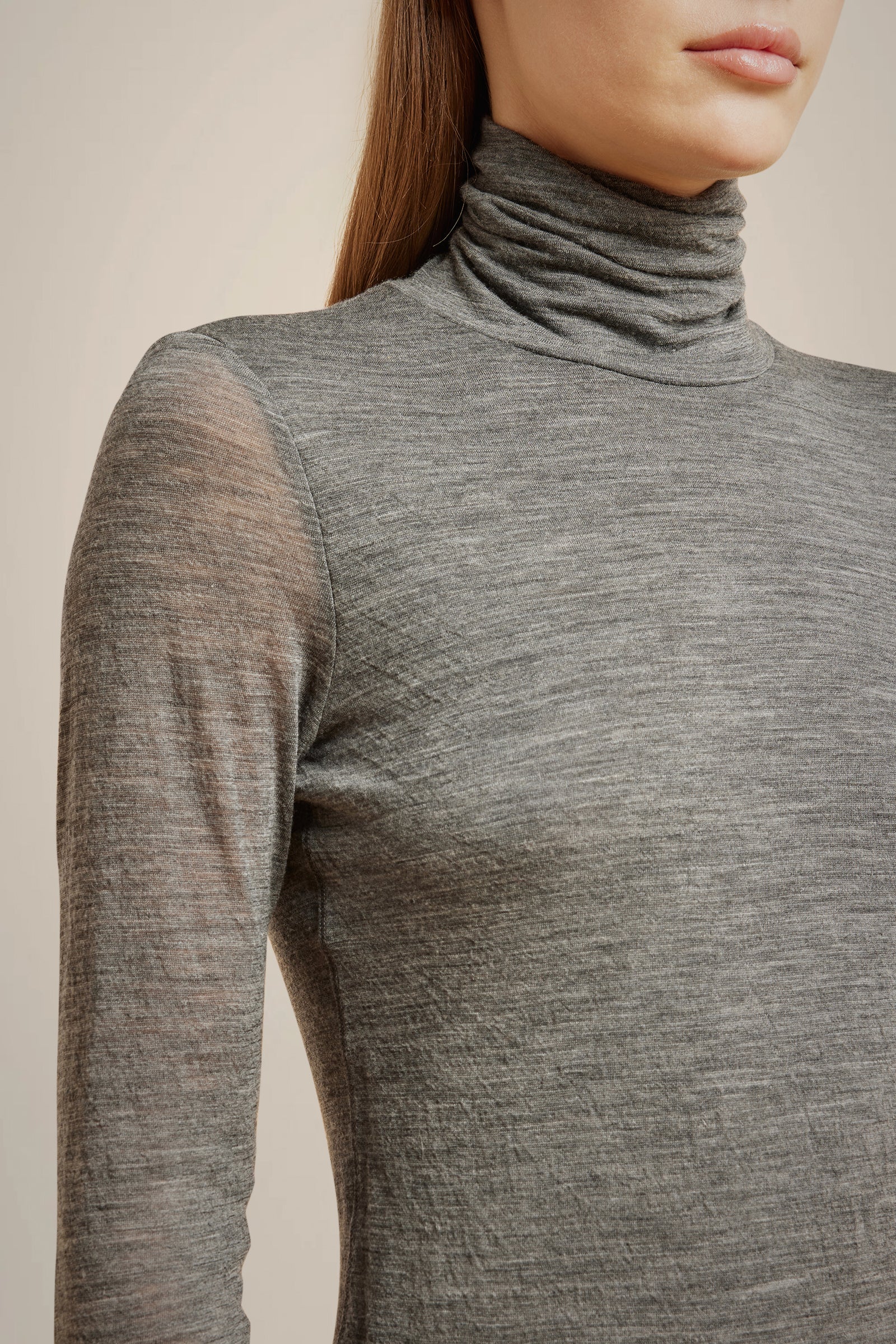 T-SHIRT COLLO ALTO MISTO LANA