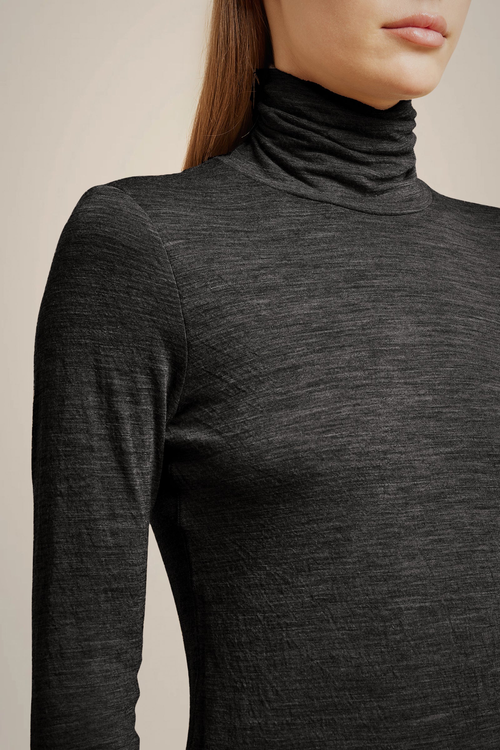 T-SHIRT COLLO ALTO MISTO LANA