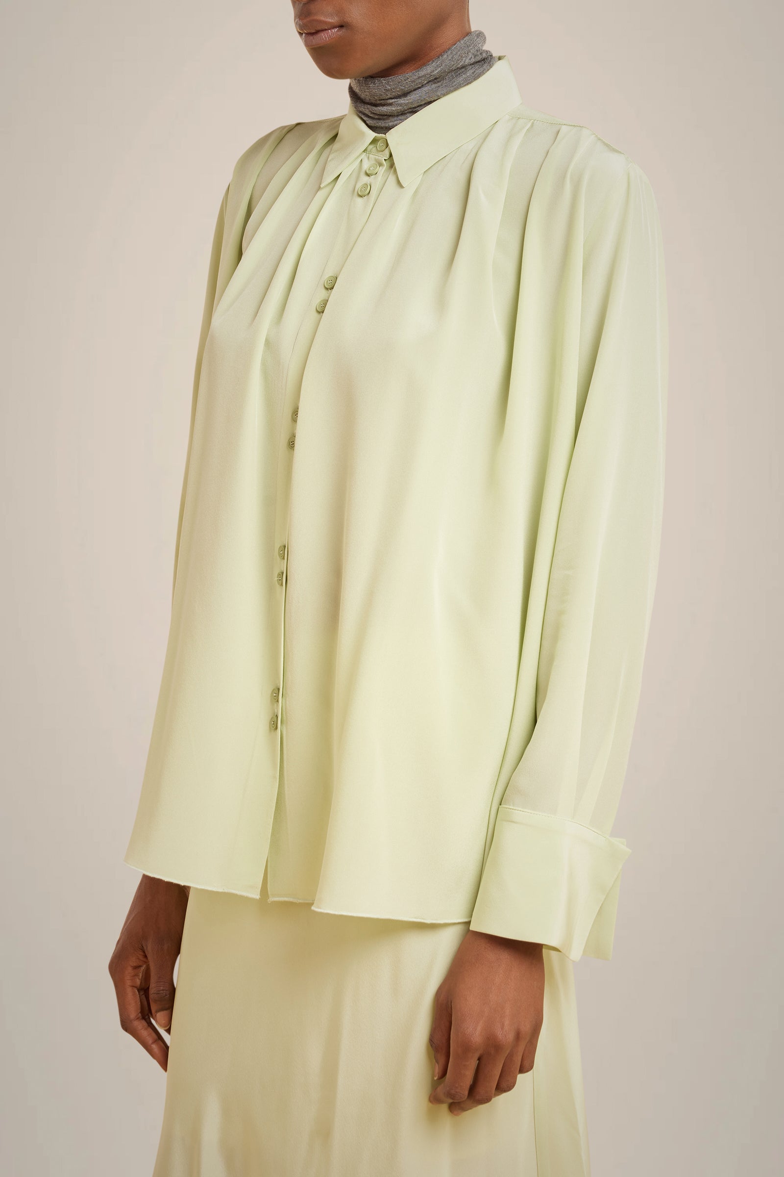 CAMICIA PIEGHE 100% SETA