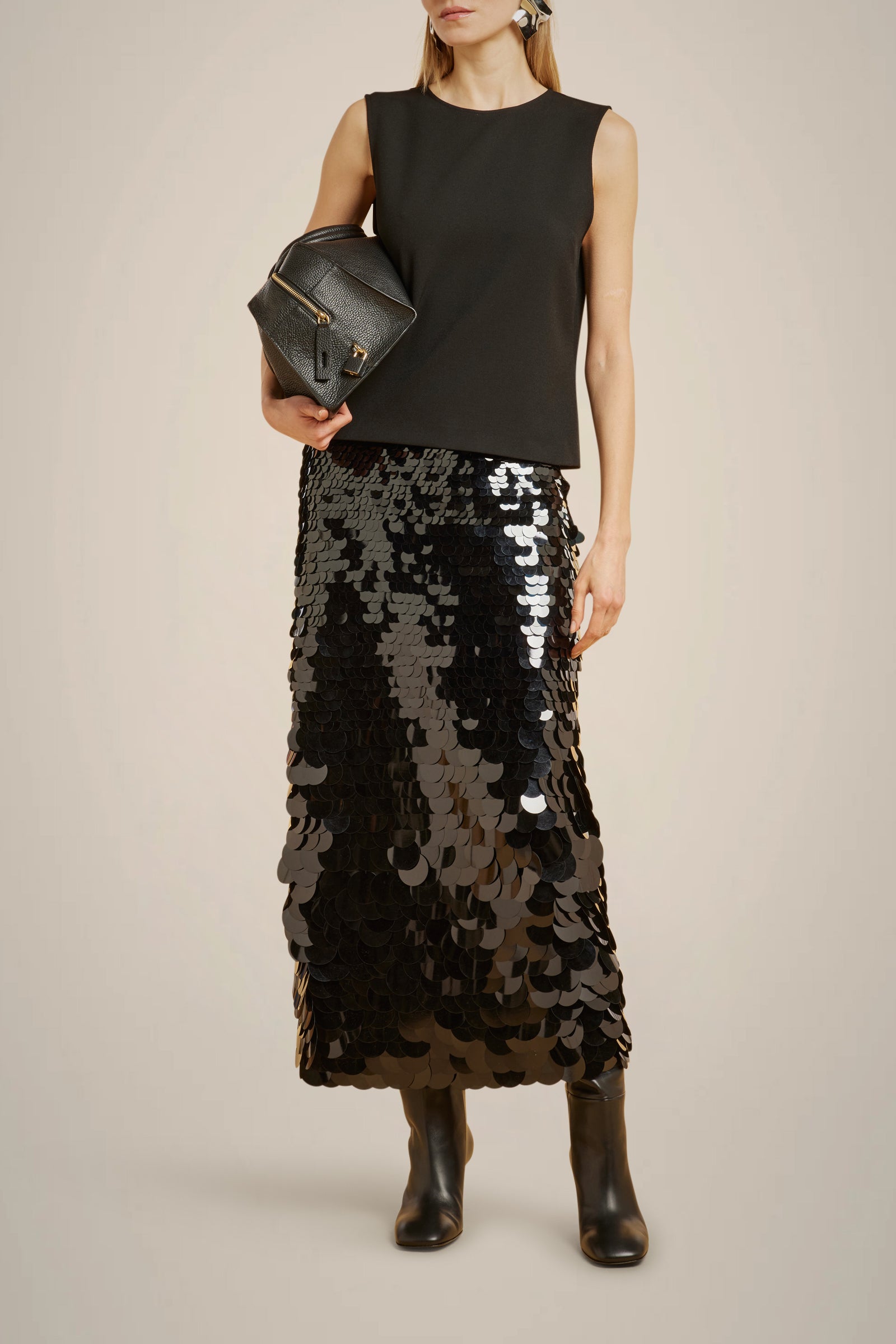 MACRO SEQUIN SKIRT