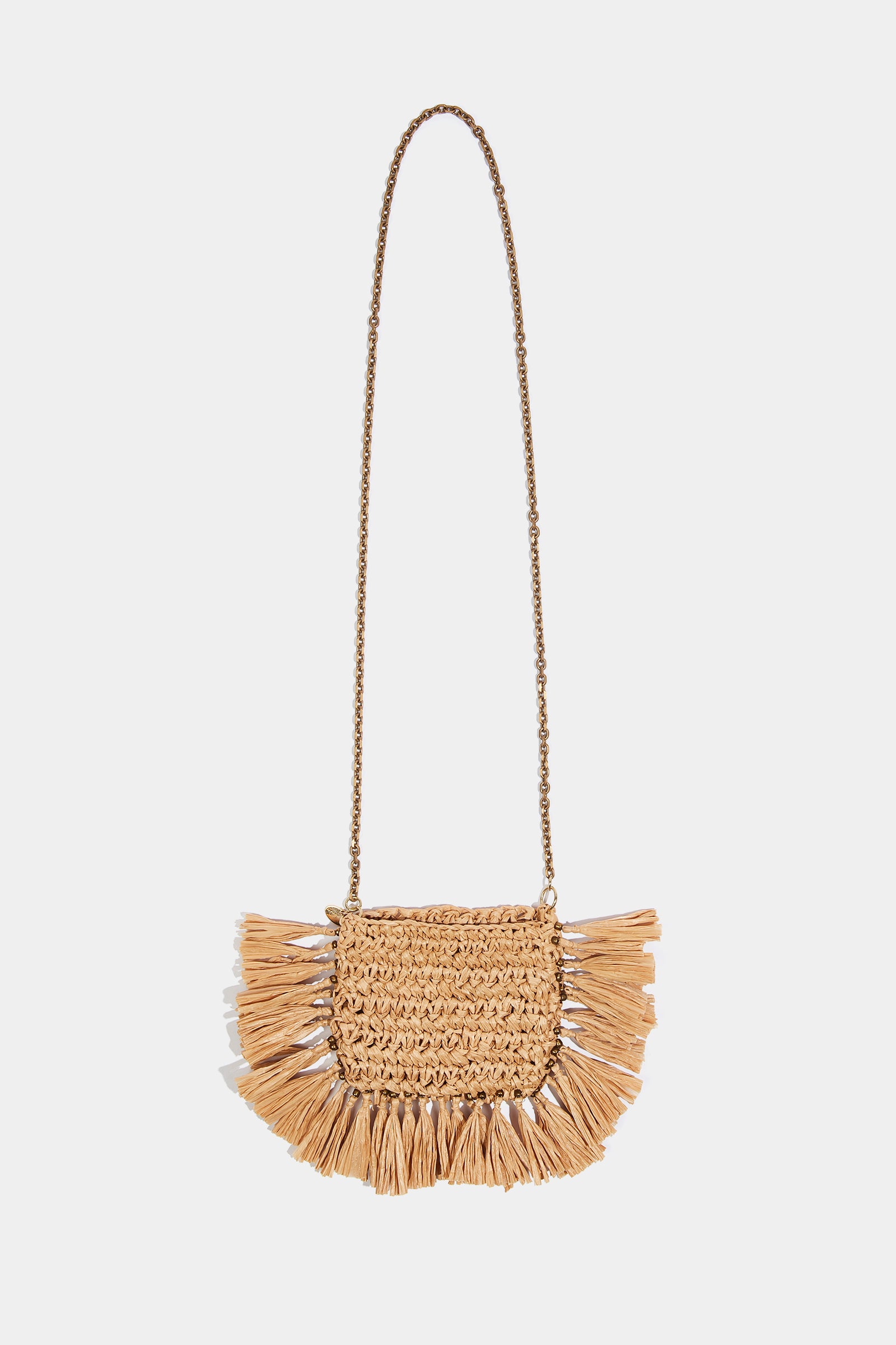 crochet raffia coin purse necklace