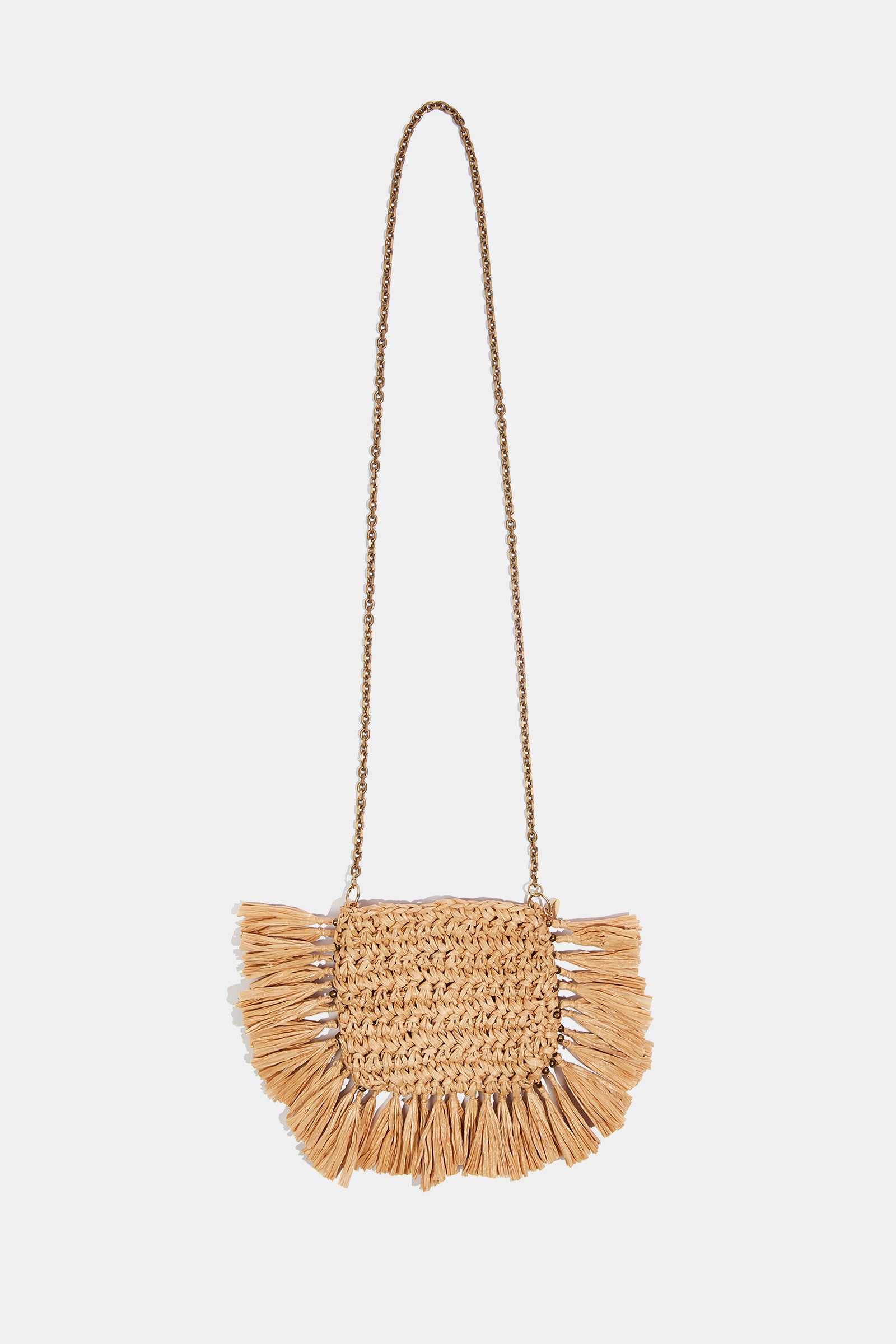 crochet raffia coin purse necklace
