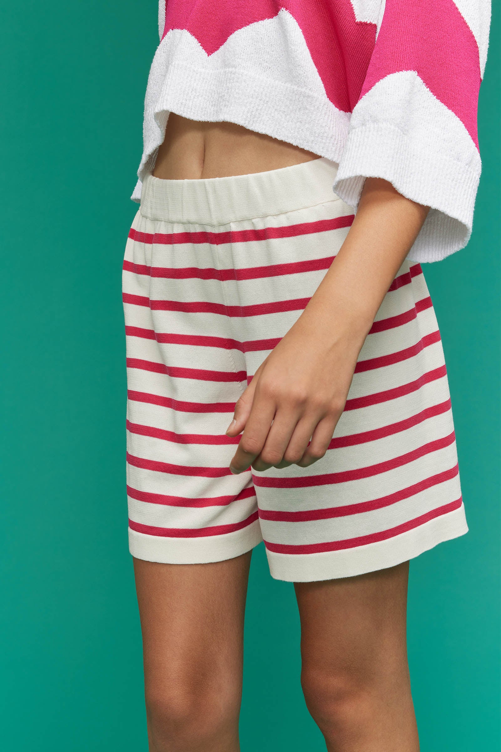 cotton striped shorts