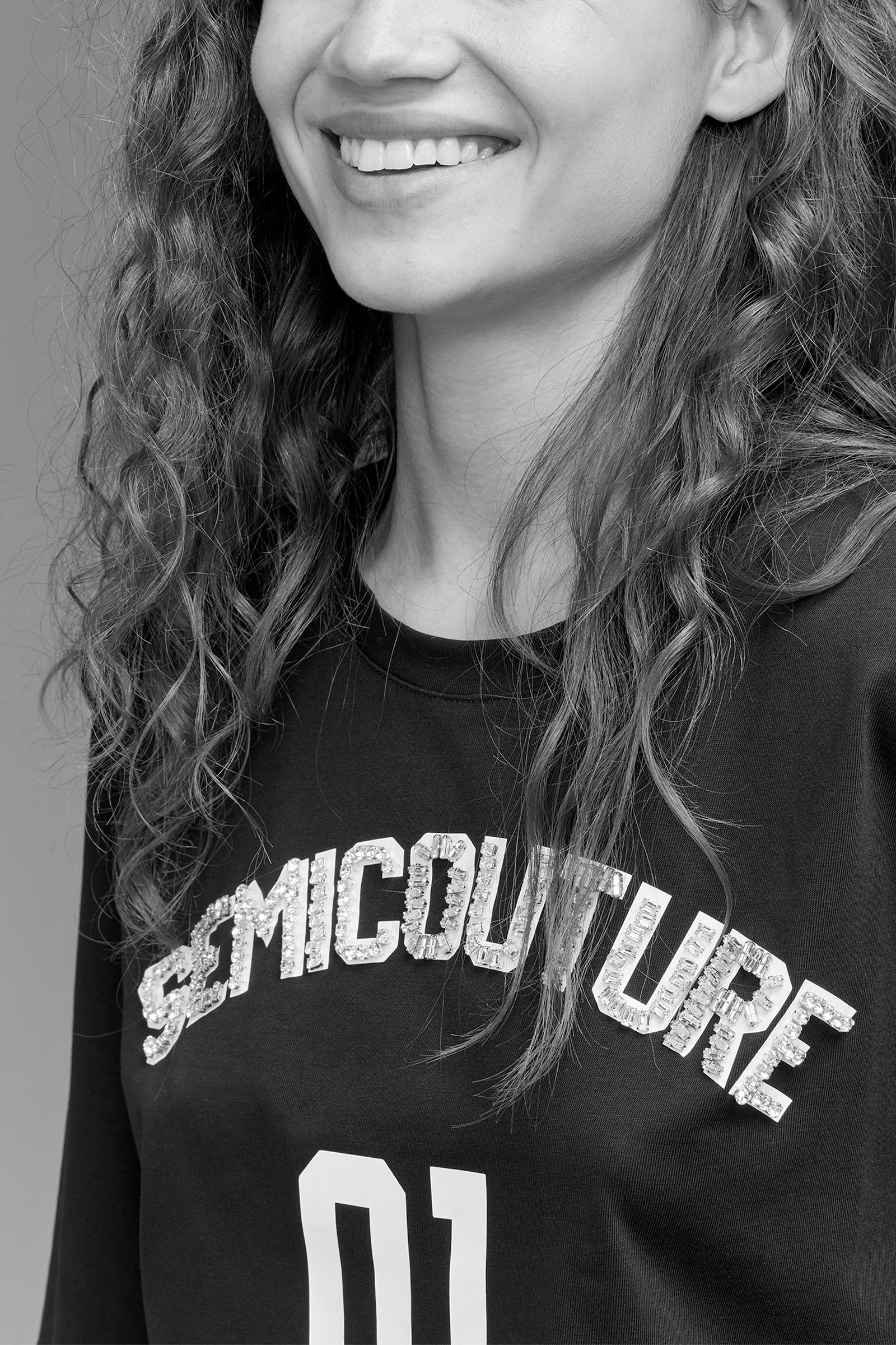 T-SHIRT IN JERSEY DI COTONE CON RICAMO STRASS
