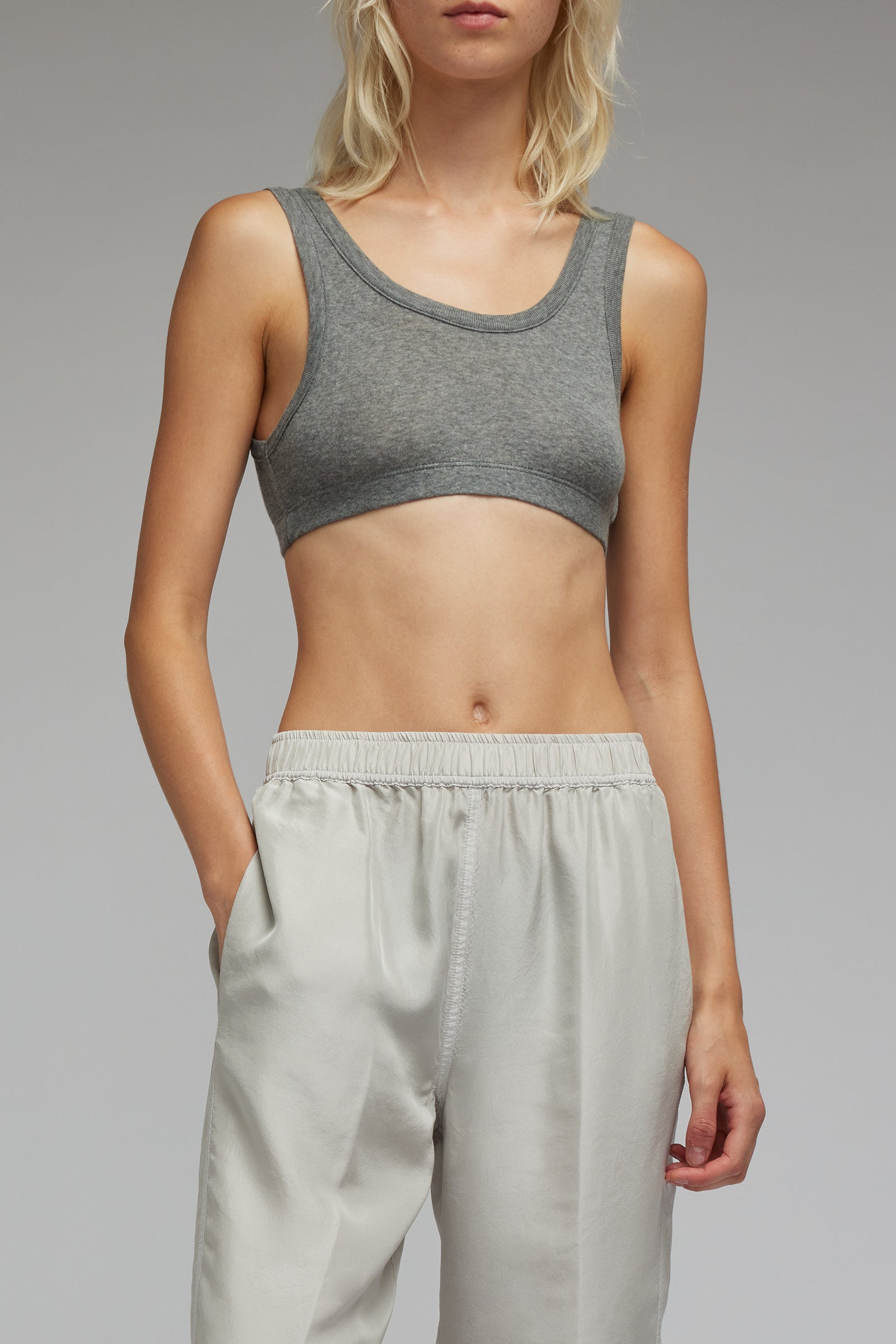 cotton ribbed jersey top