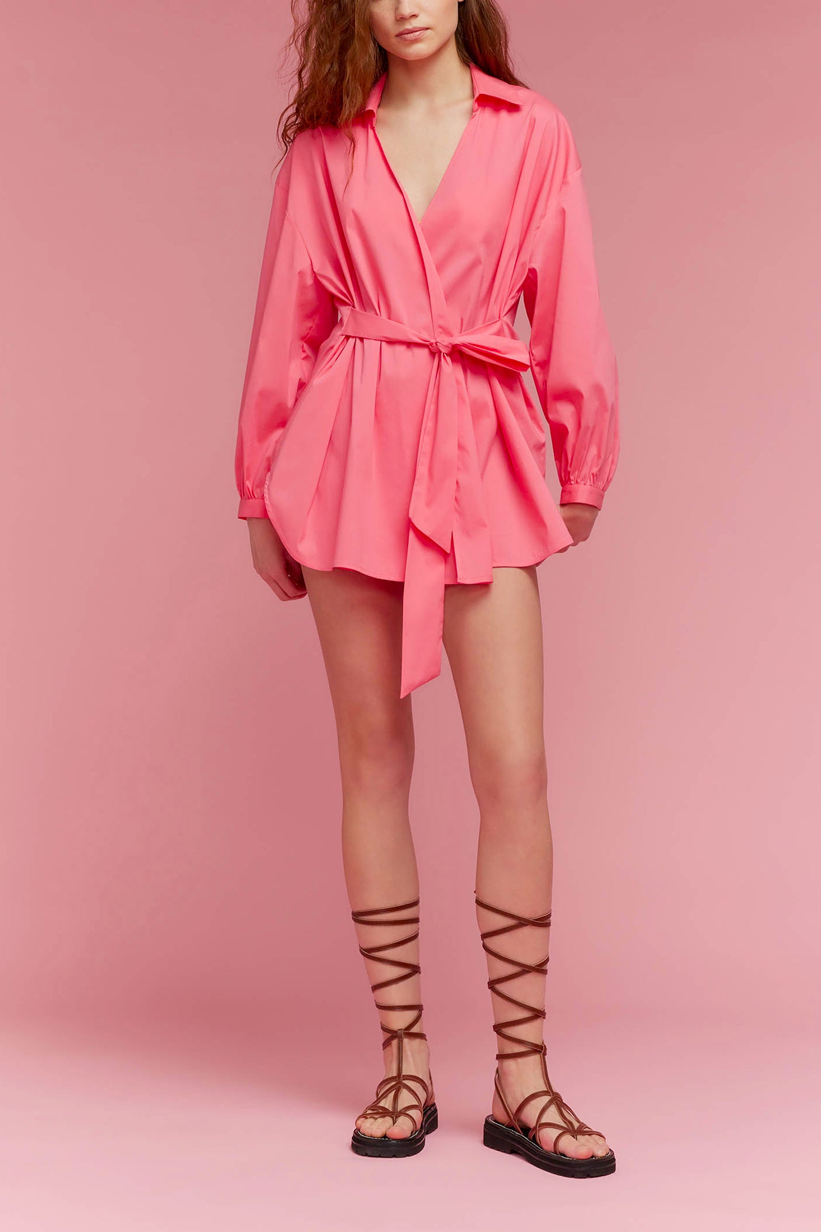 POPLIN WRAP SHIRT