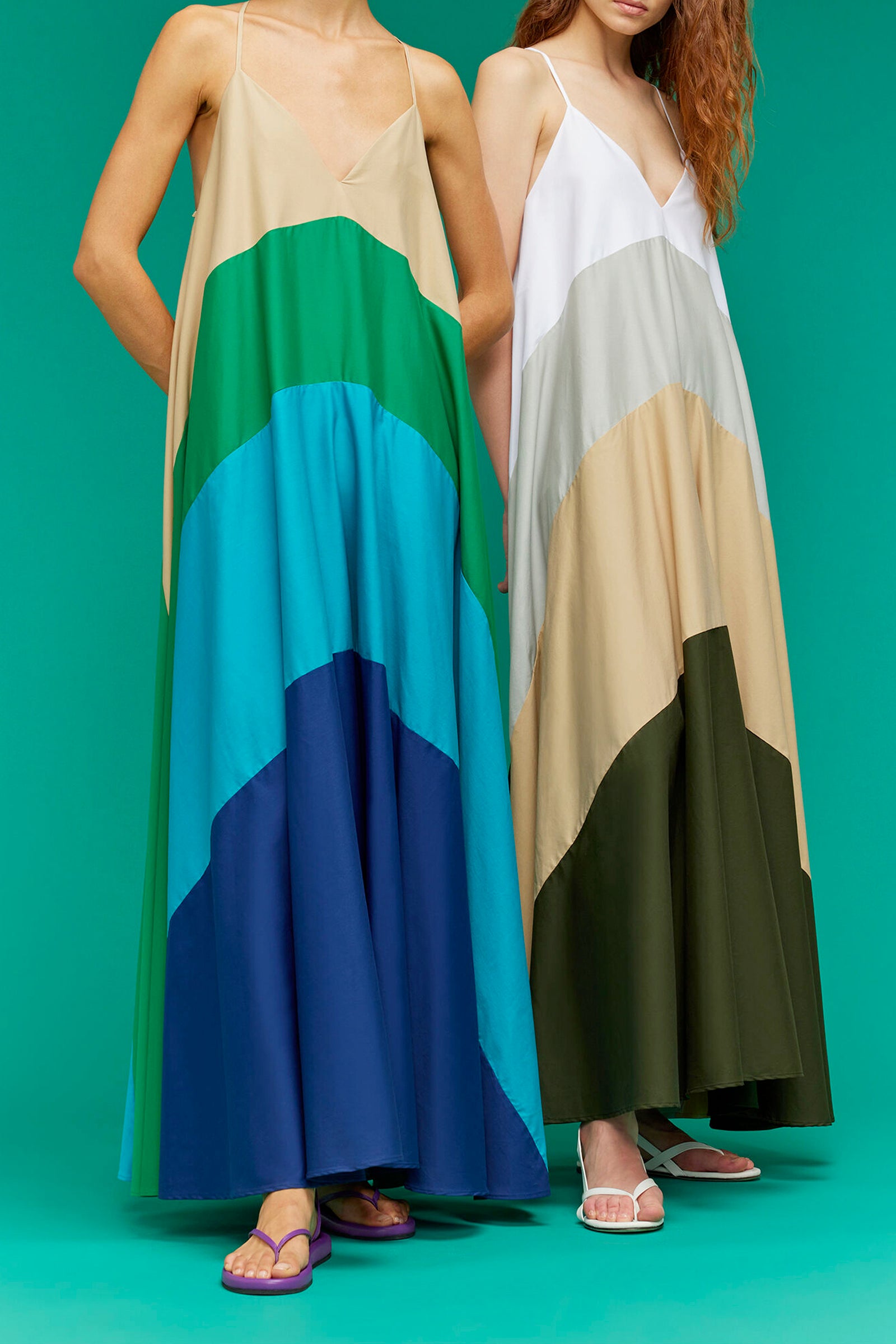 abito color block popeline