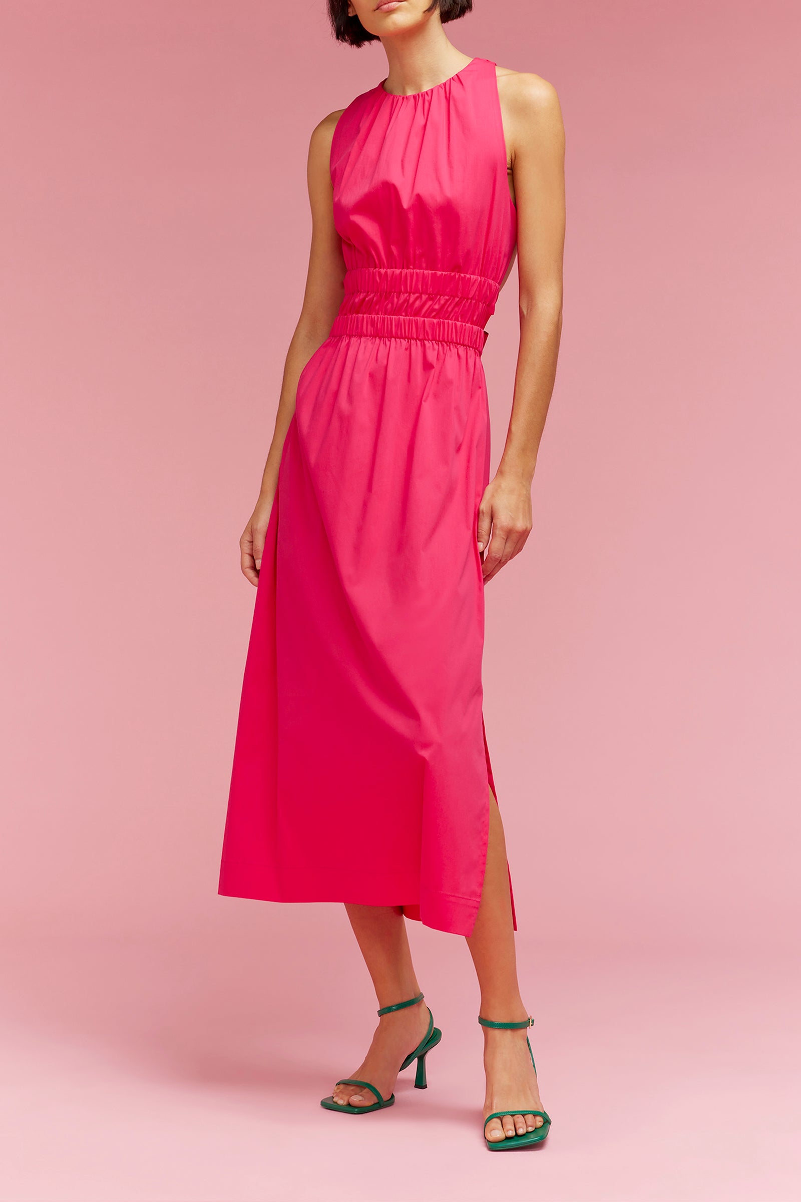 poplin dress with slit