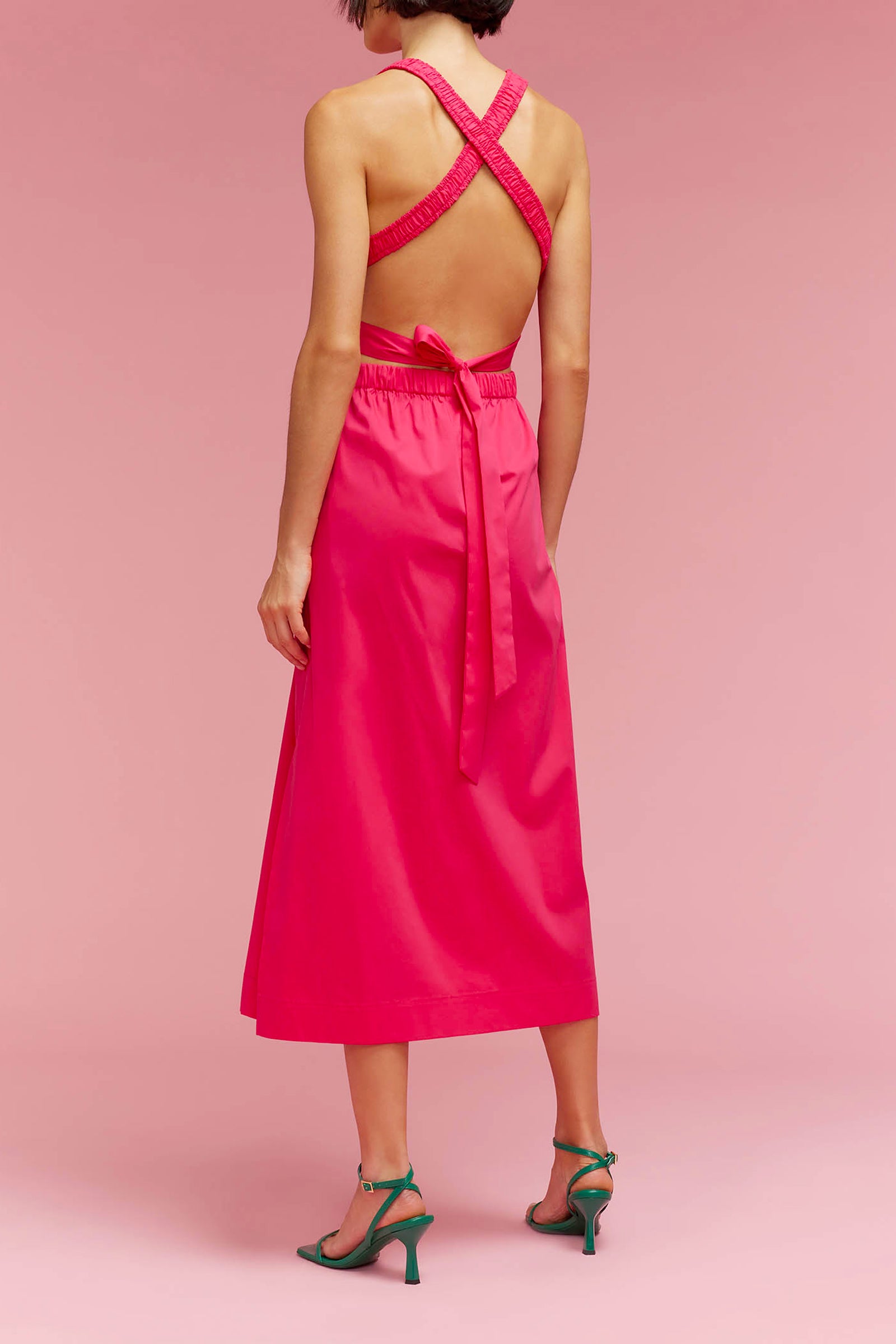 poplin dress with slit
