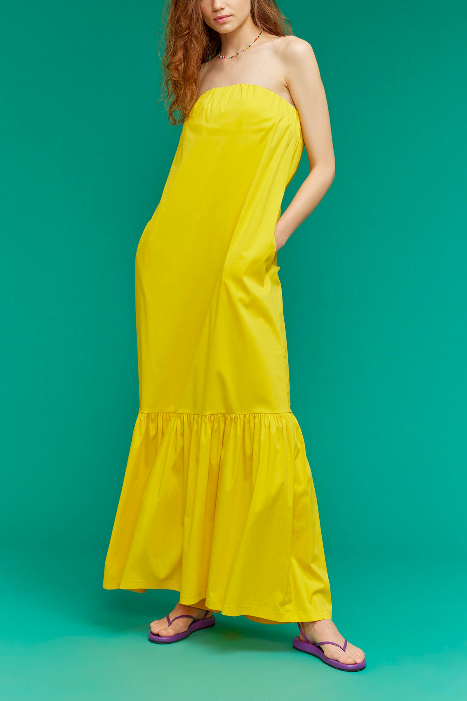 poplin bandeau dress